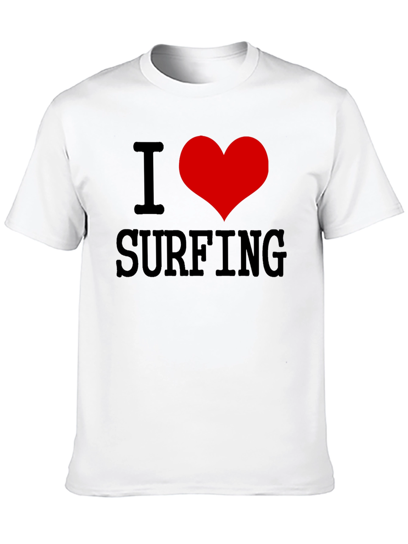 I Love Surfing Black Graphic Tee