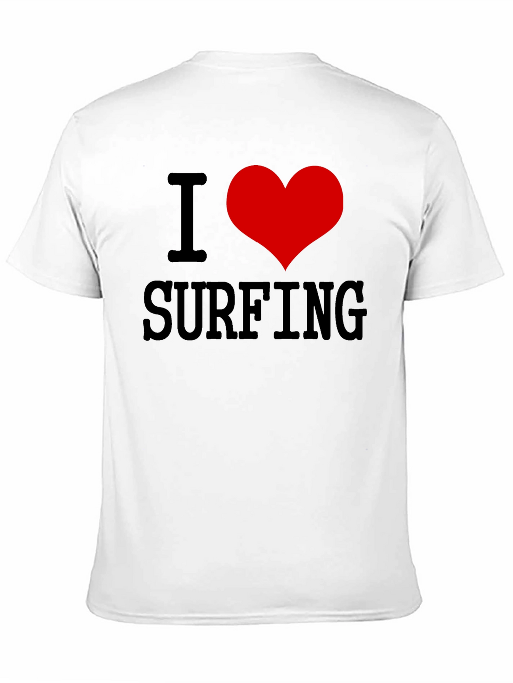 I Love Surfing Black Graphic Tee