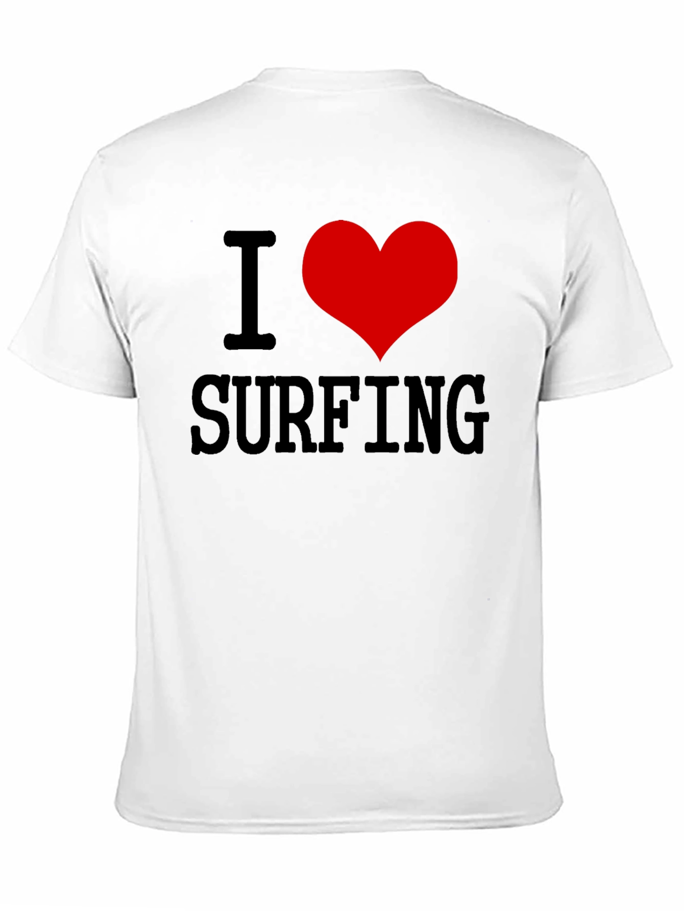 I Love Surfing Black Graphic Tee