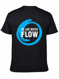Be Like Water Flow Graphic T-Shirt - Black