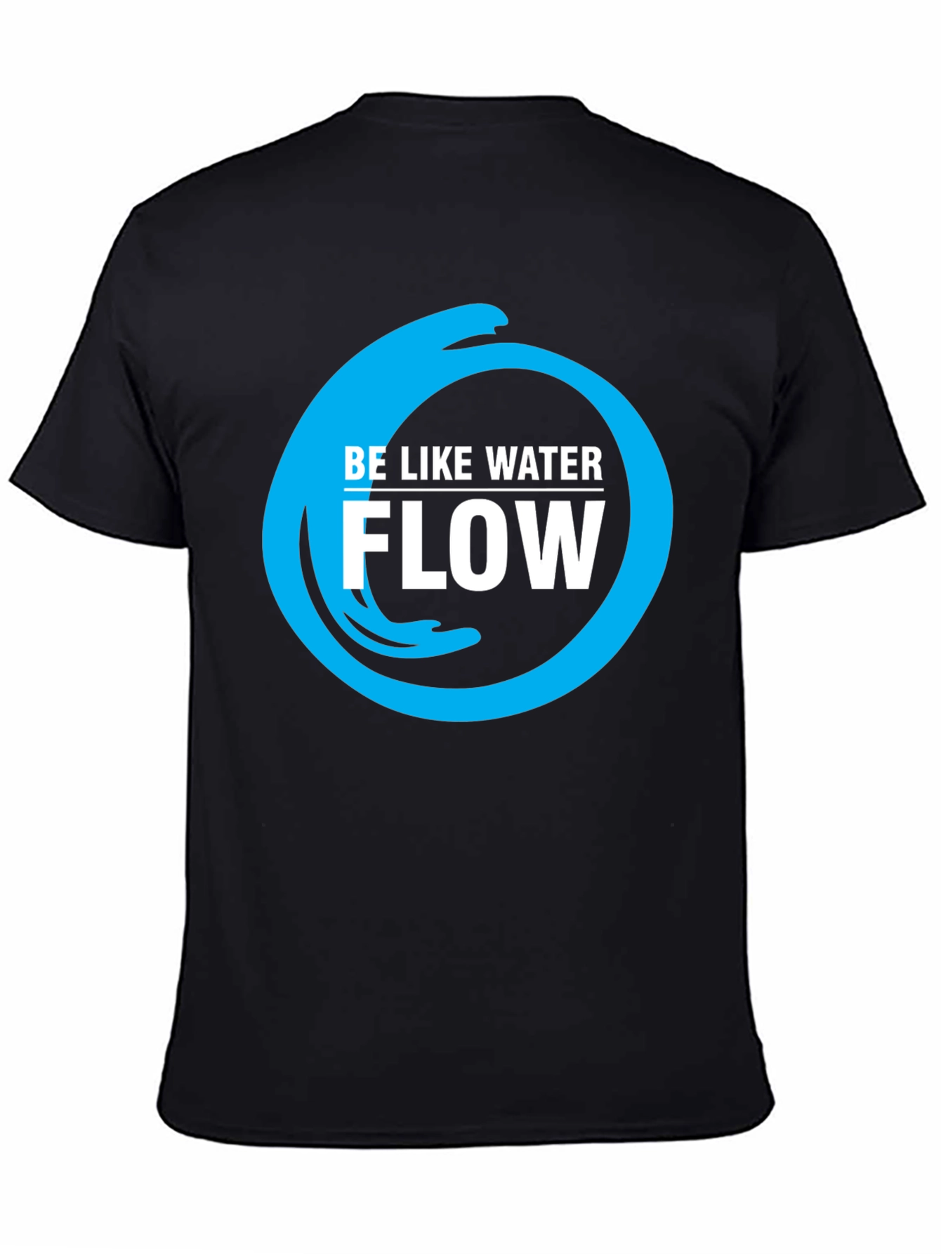 Be Like Water Flow Graphic T-Shirt - Black