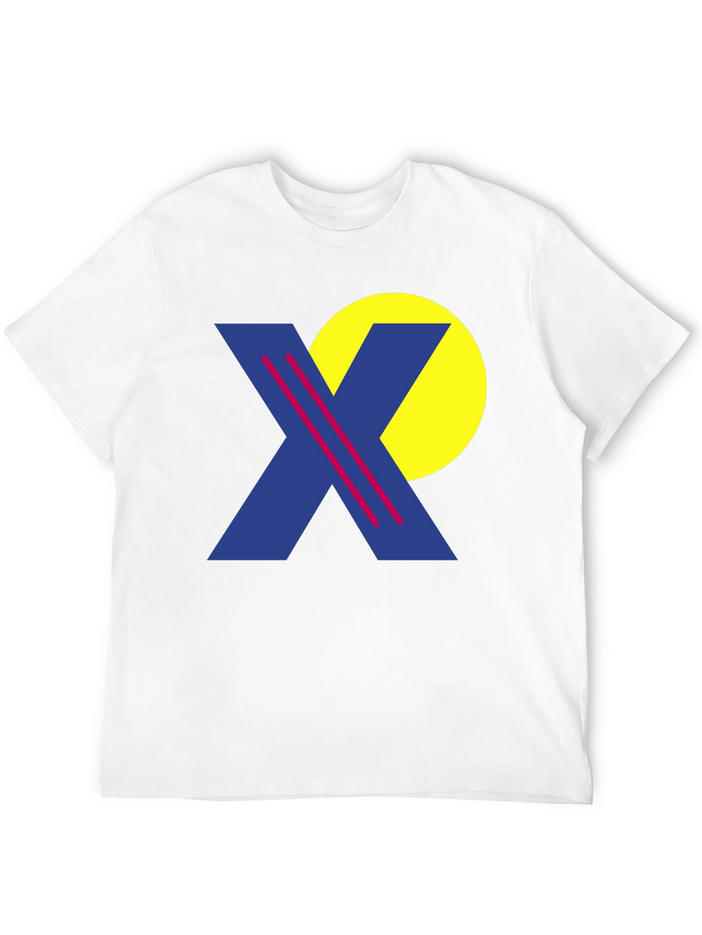 Retro Graphic Tee - Blue X & Yellow Circle