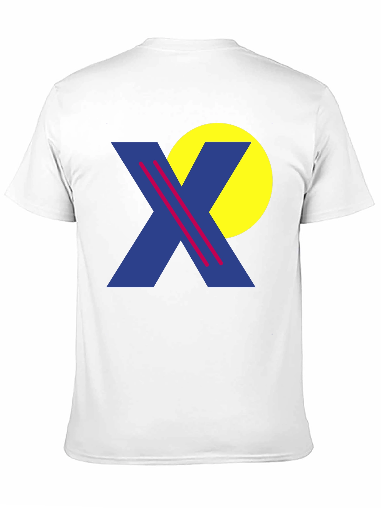 Retro Graphic Tee - Blue X & Yellow Circle