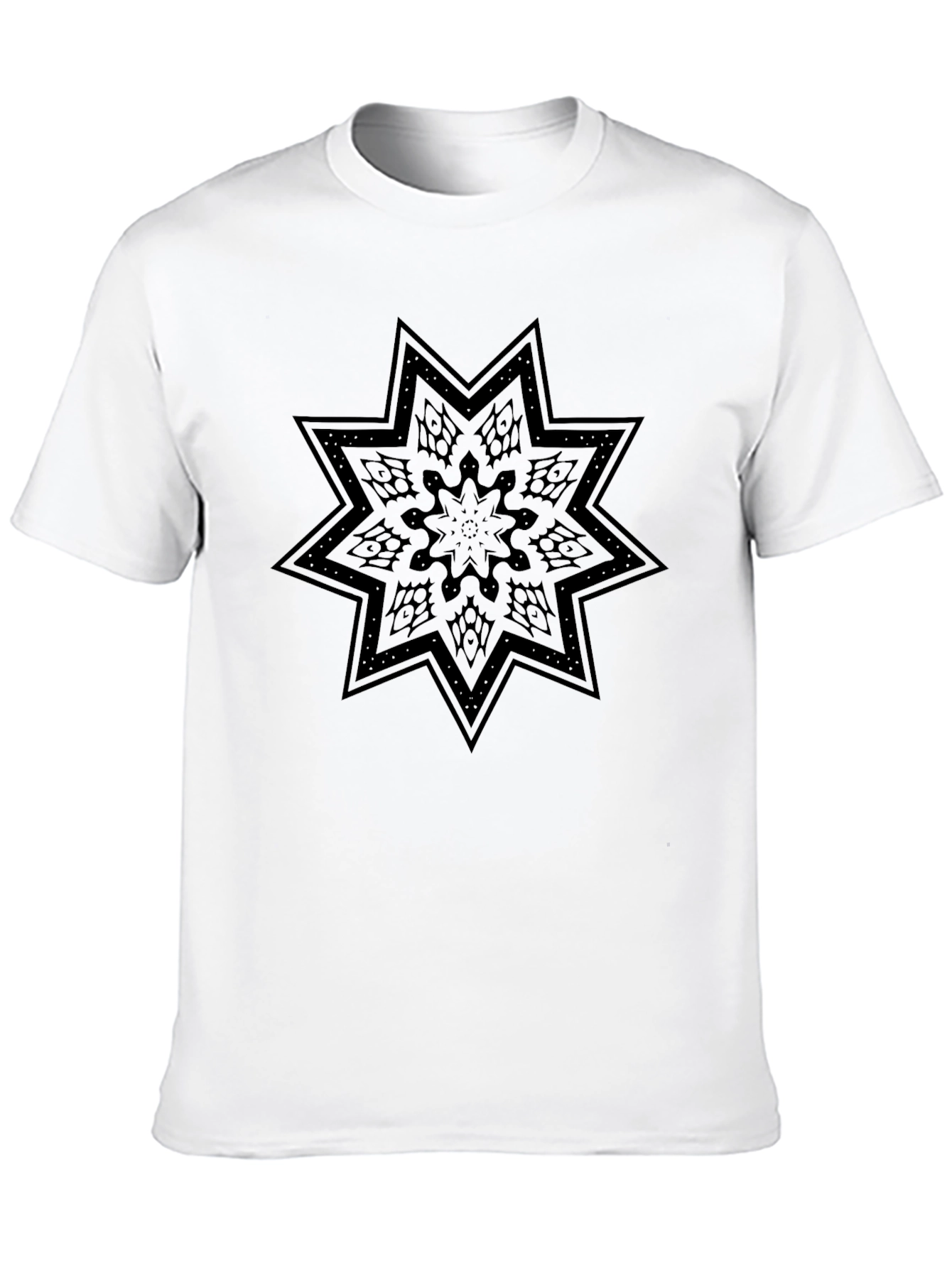 Mens Black Star Graphic Print T-Shirt