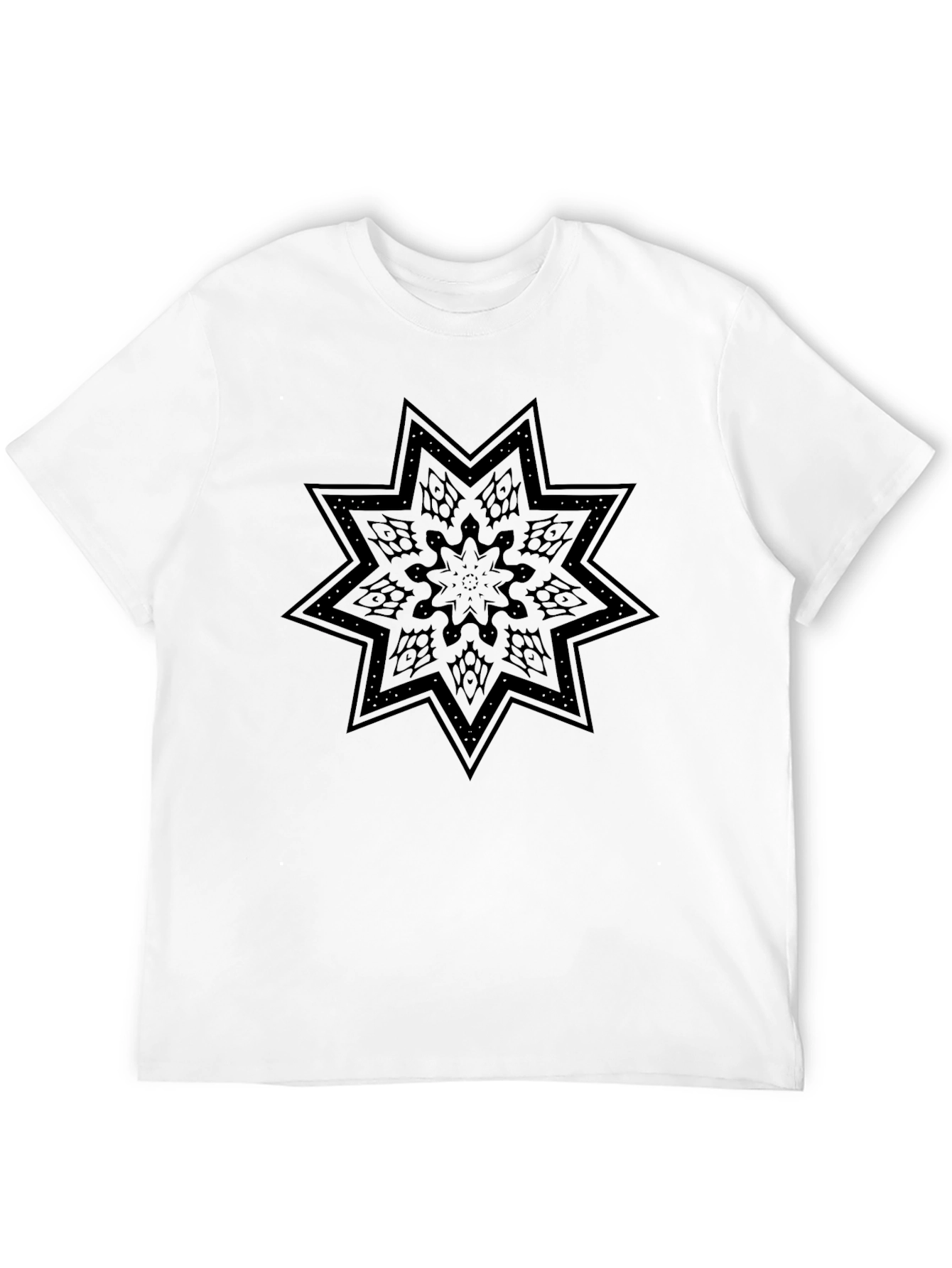 Mens Black Star Graphic Print T-Shirt