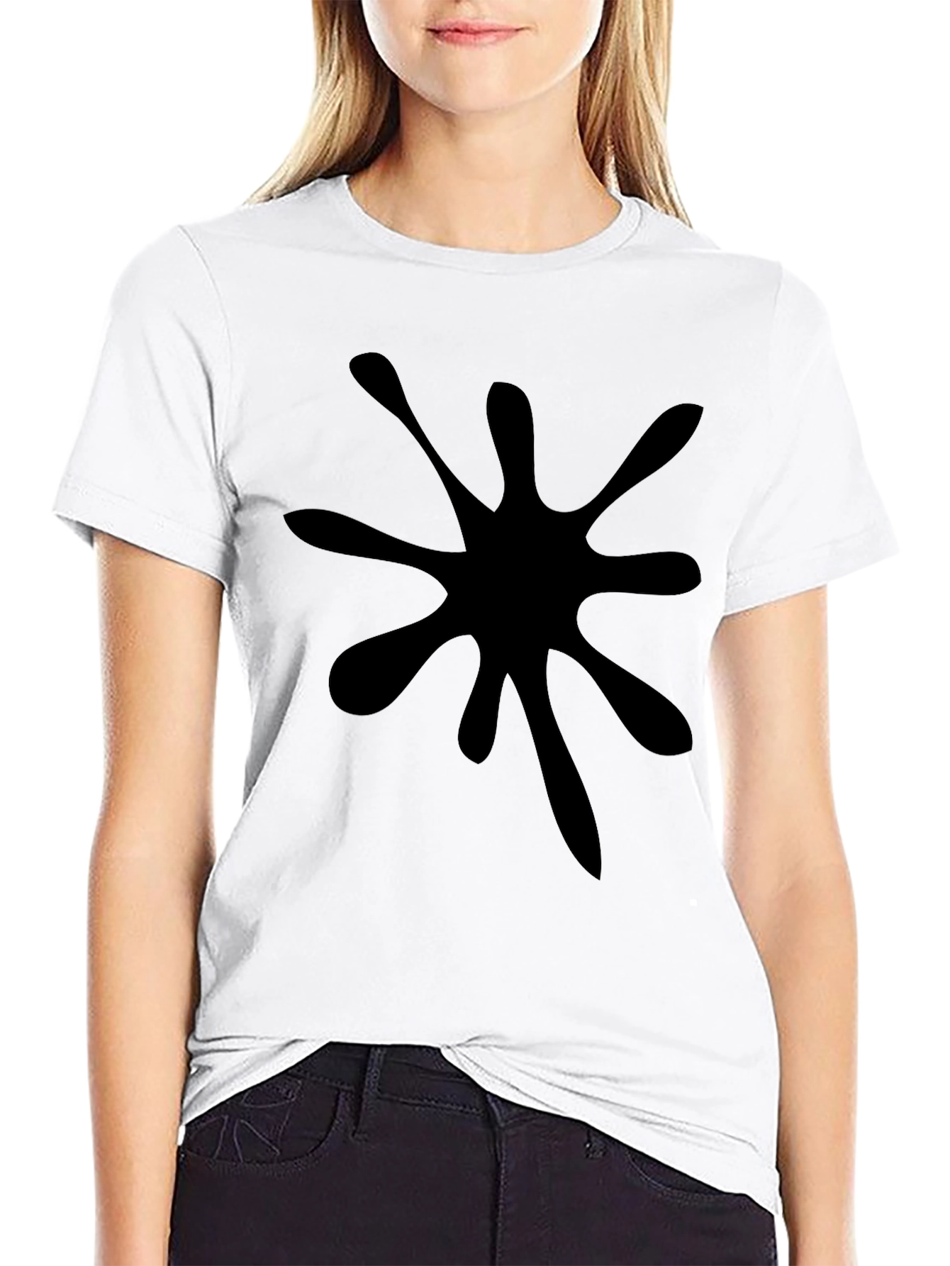 Black Splatter Graphic Tee - Mens Casual Top
