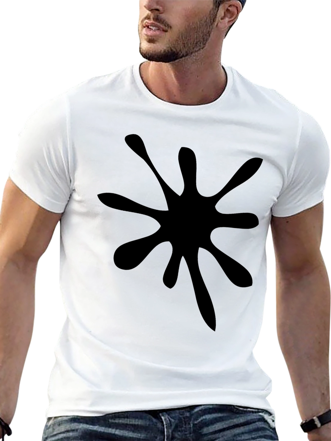 Black Splatter Graphic Tee - Mens Casual Top