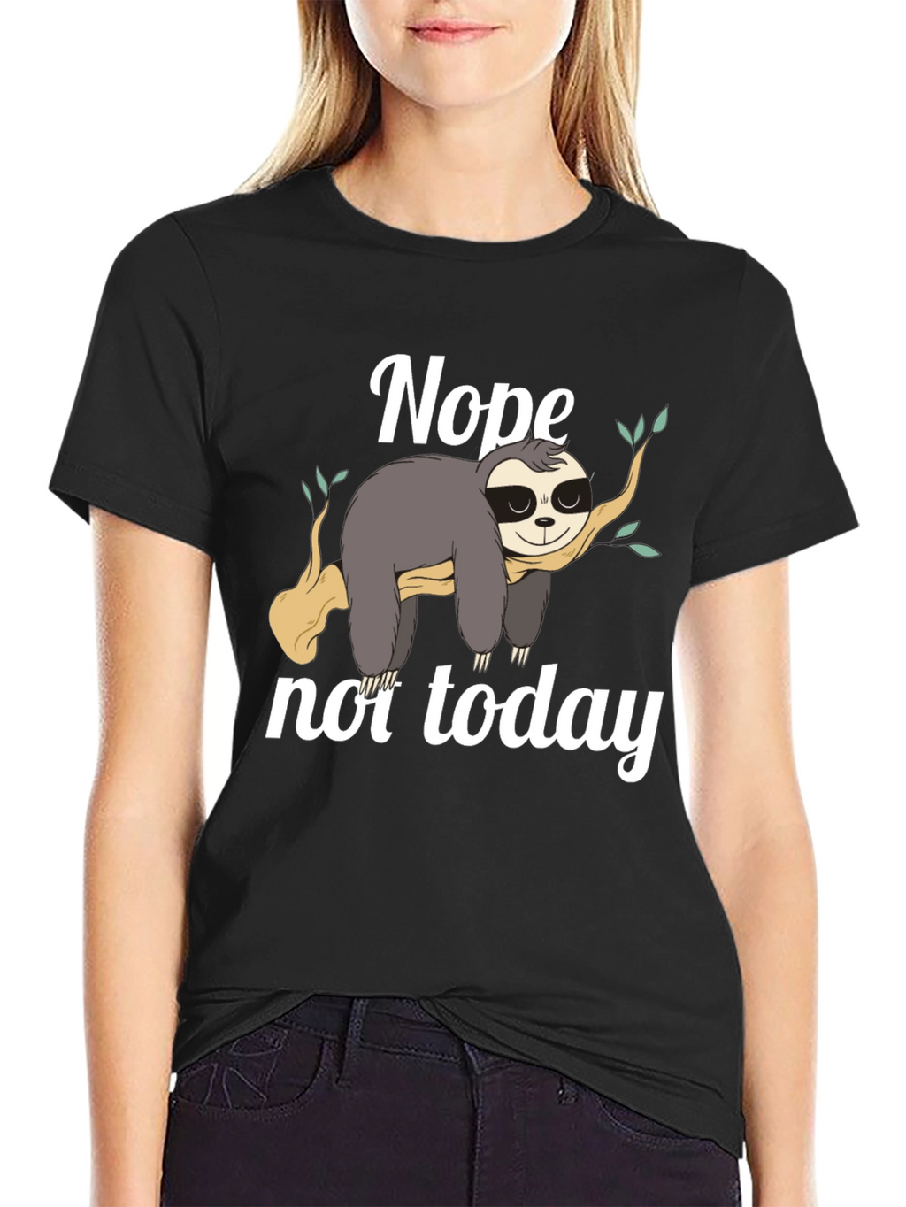 Nope Not Today Sloth Graphic T-Shirt