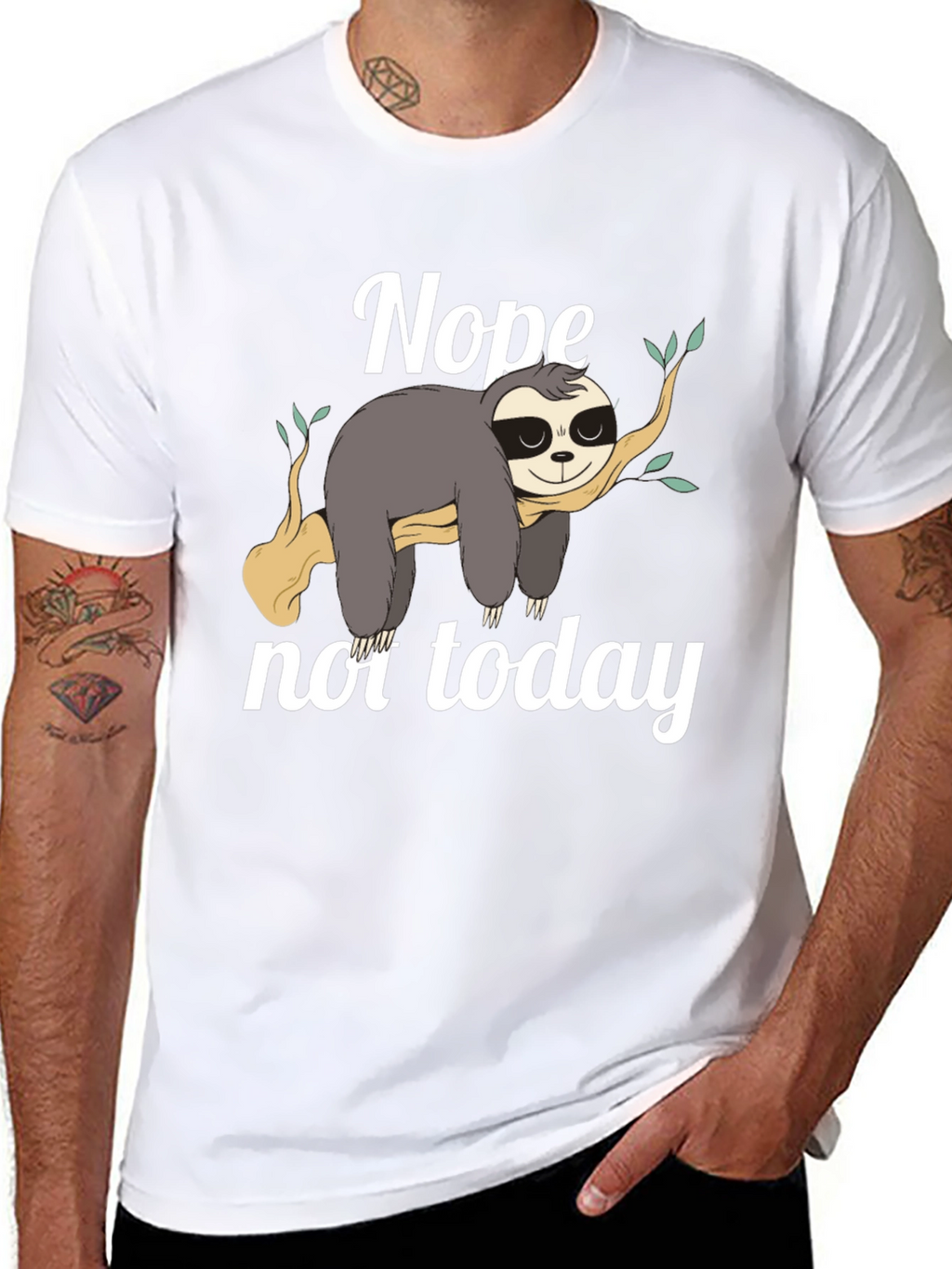Nope Not Today Sloth Graphic T-Shirt
