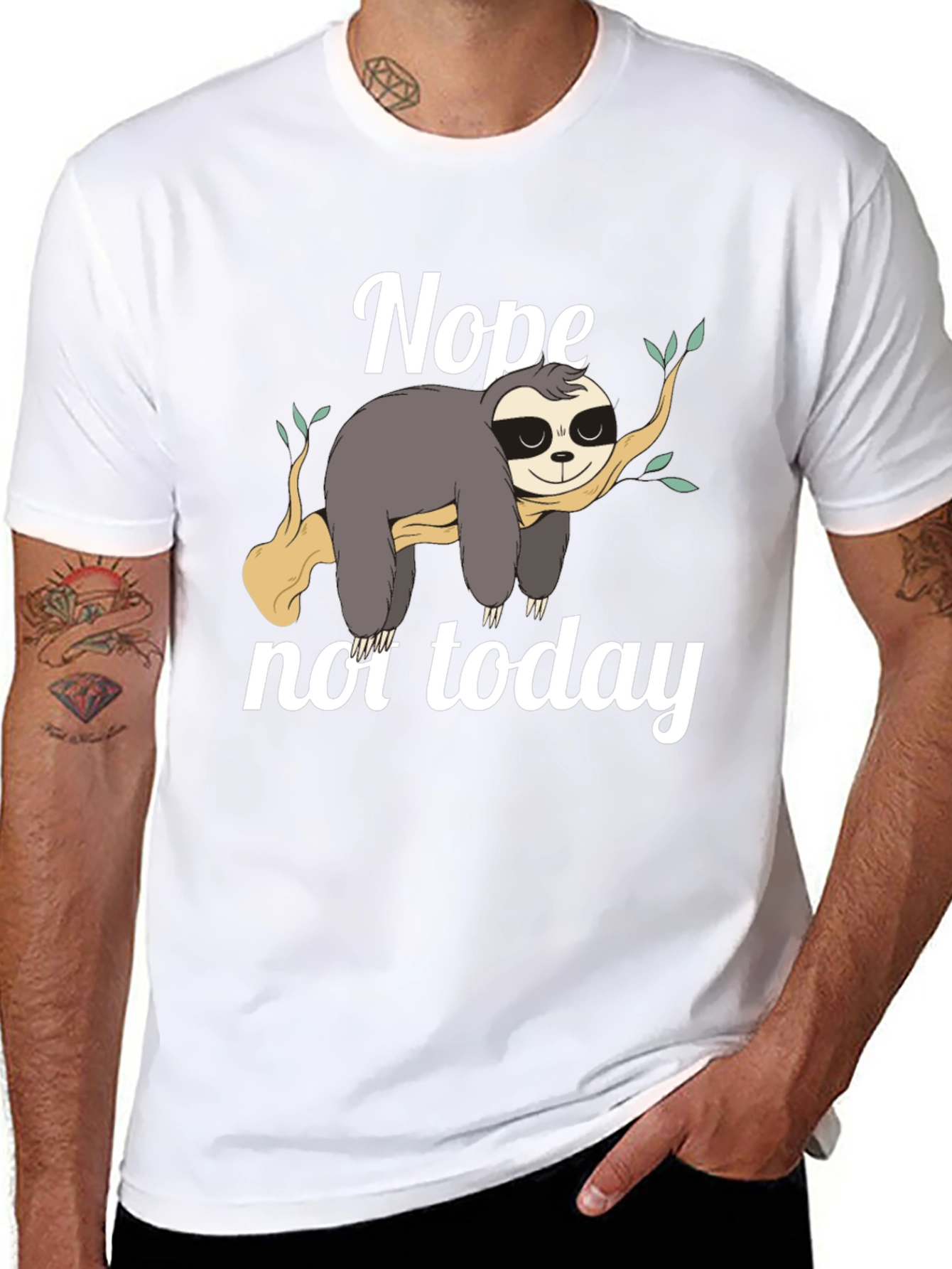 Nope Not Today Sloth Graphic T-Shirt
