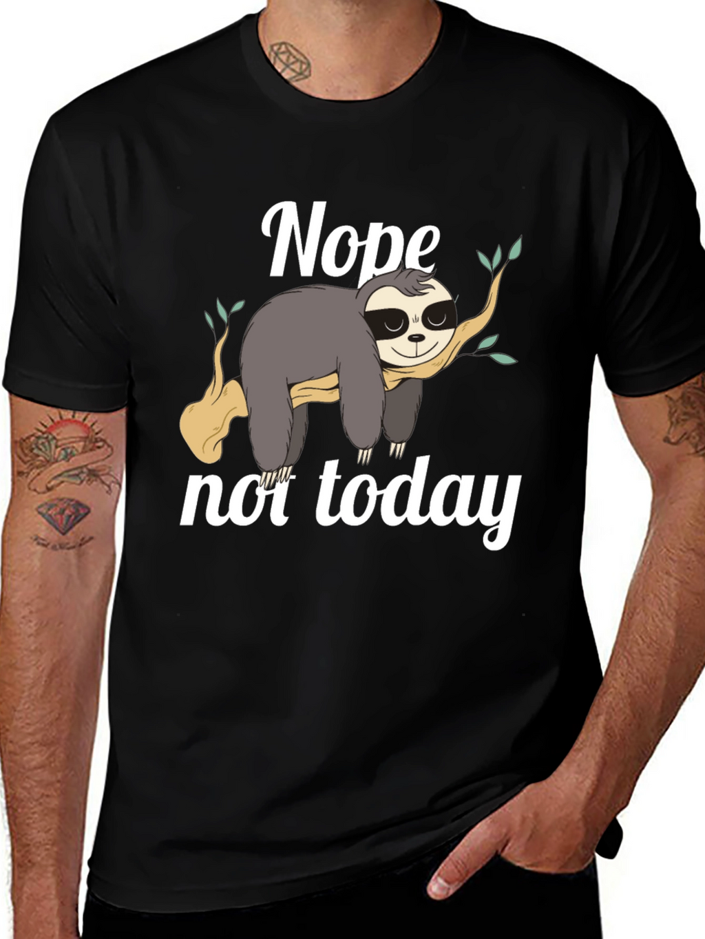 Nope Not Today Sloth Graphic T-Shirt