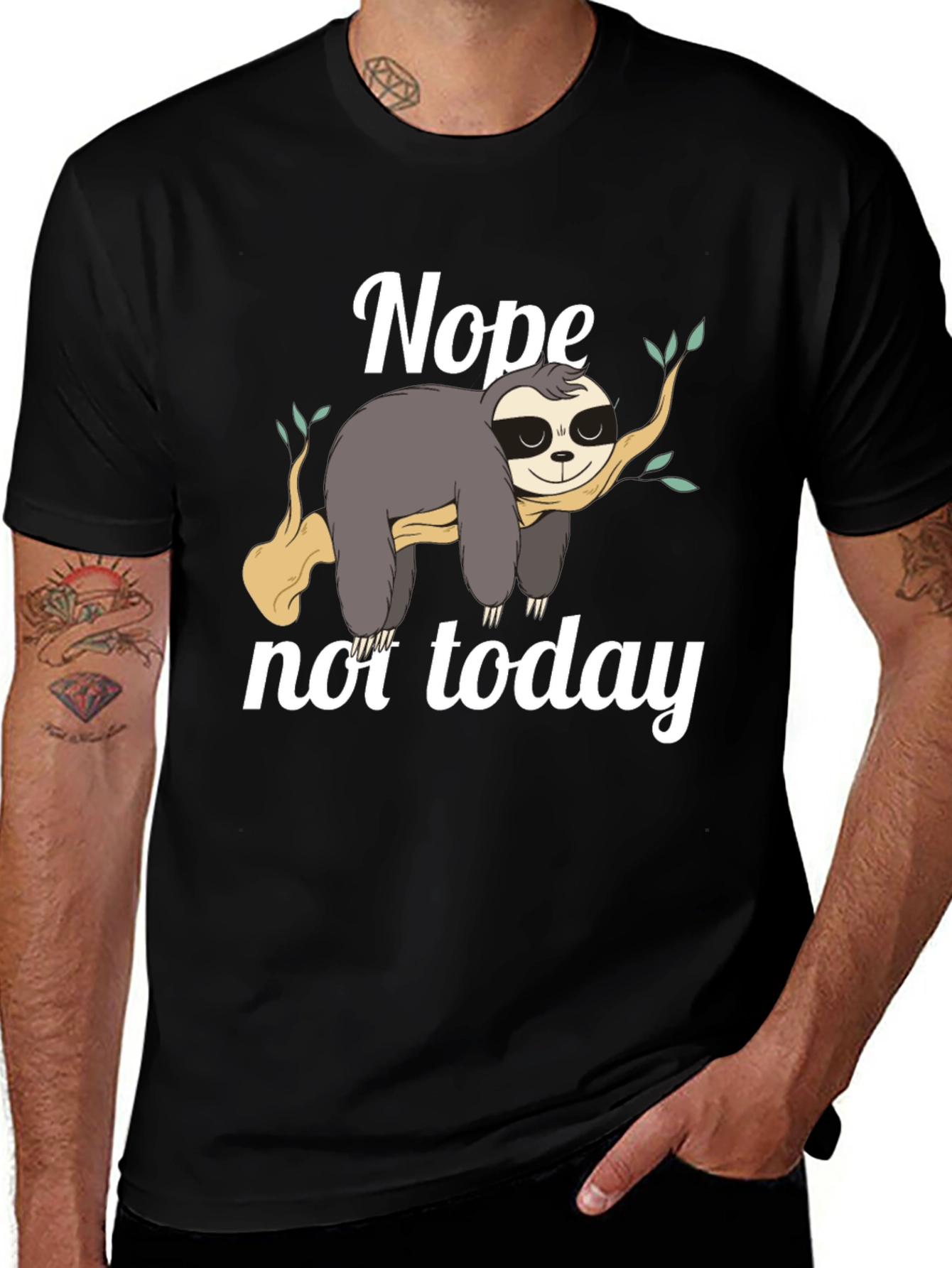 Nope Not Today Sloth Graphic T-Shirt