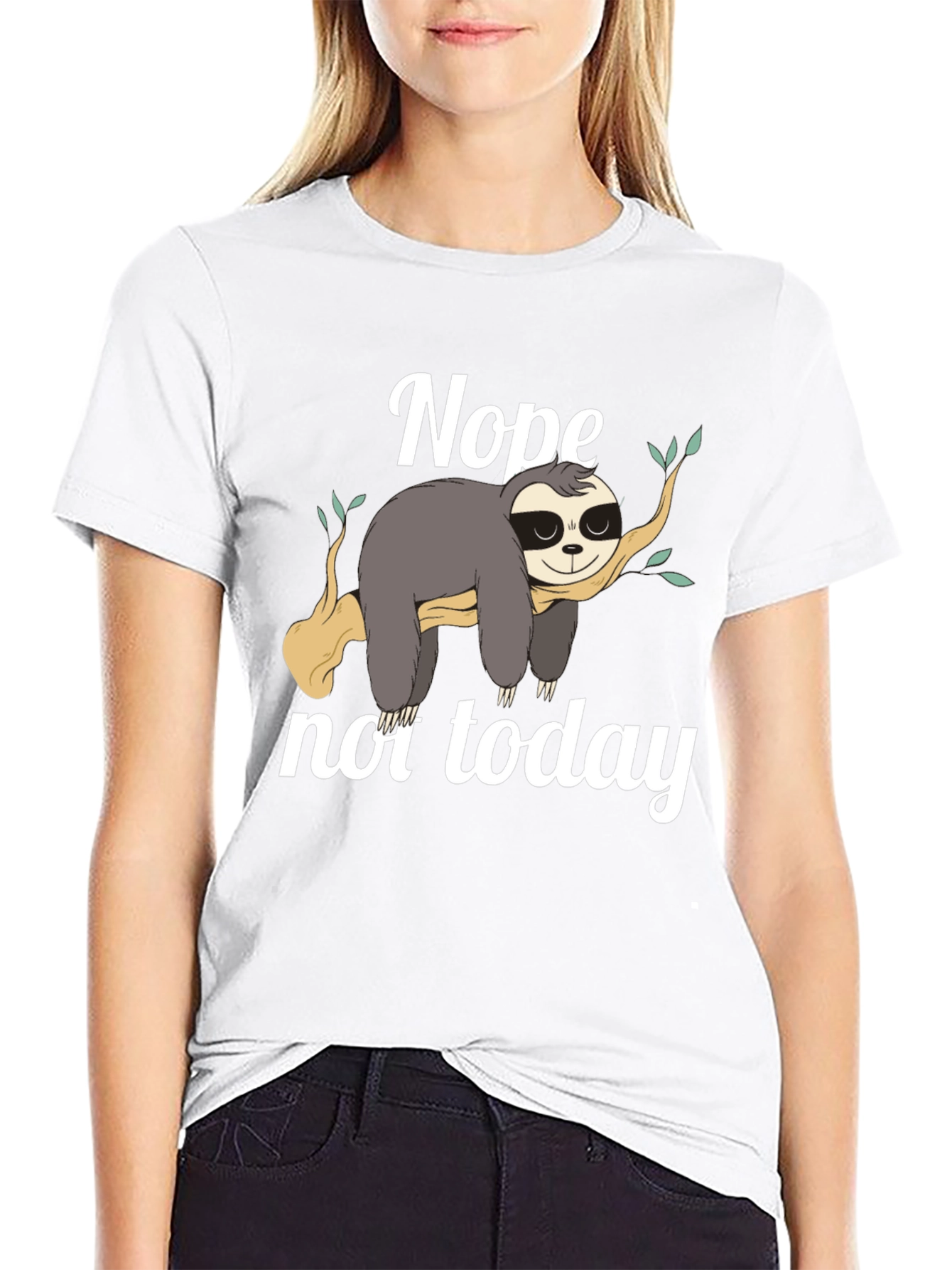 Nope Not Today Sloth Graphic T-Shirt