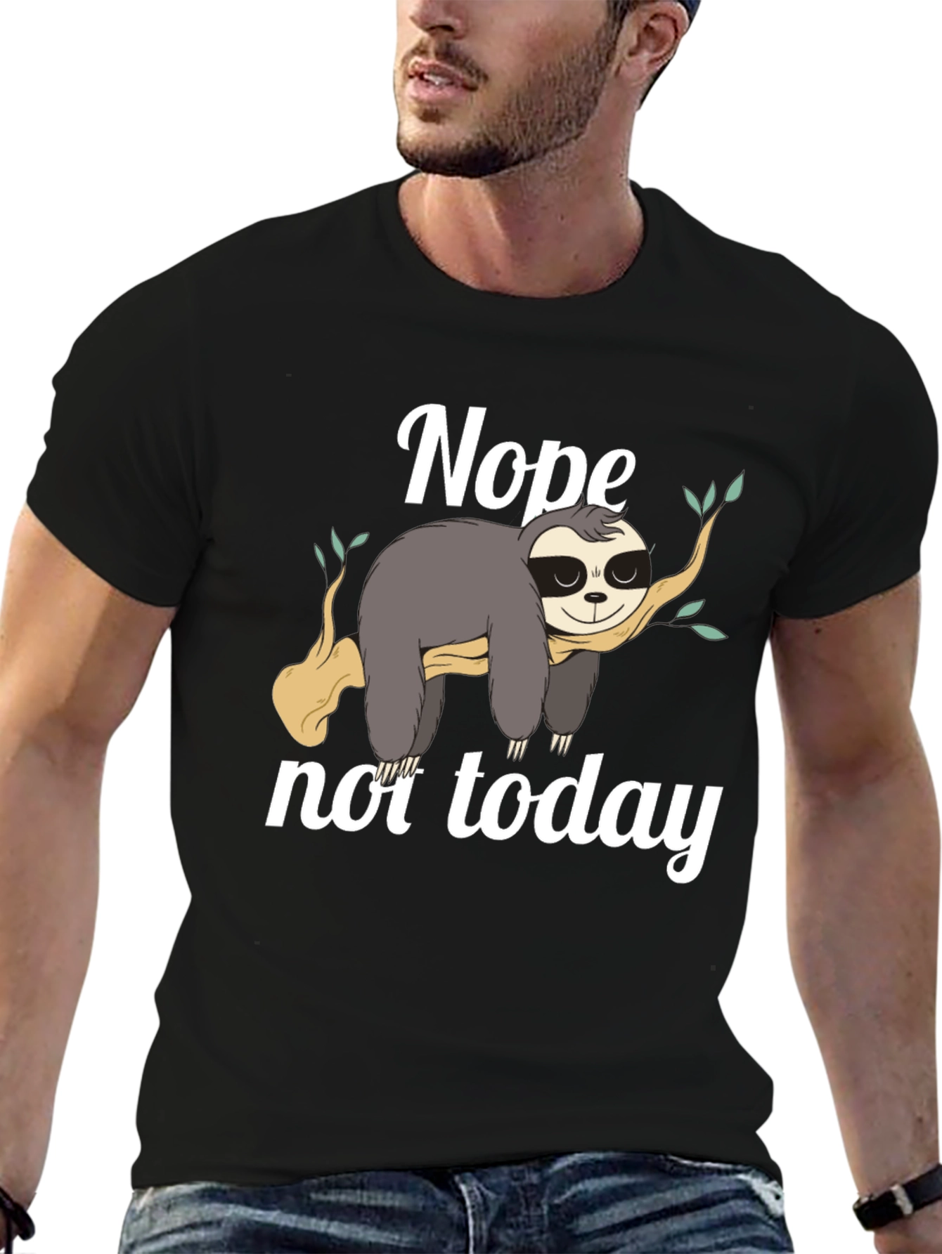 Nope Not Today Sloth Graphic T-Shirt