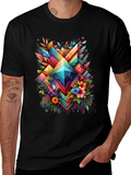 Geometric Floral Graphic T-Shirt