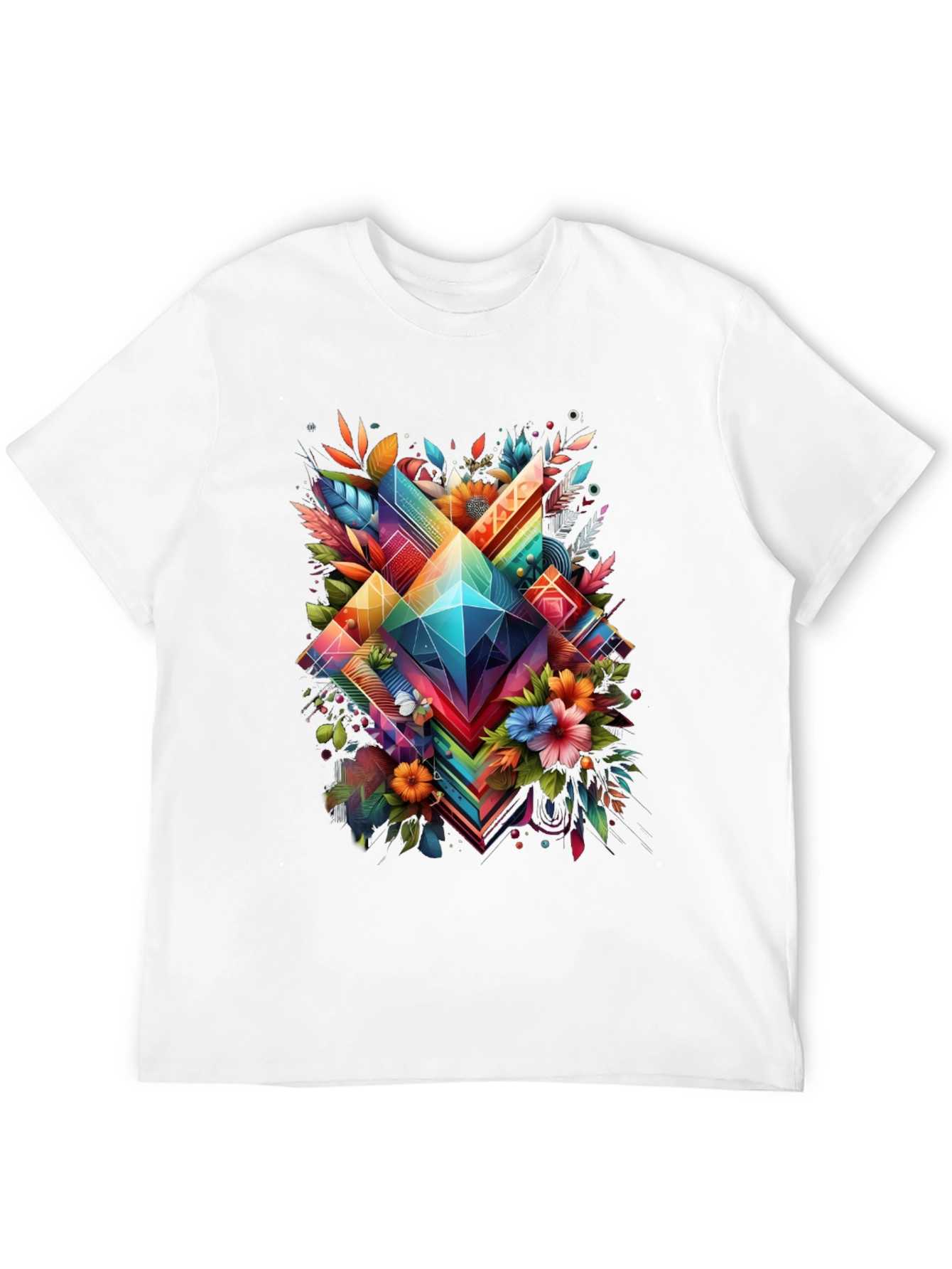 Geometric Floral Graphic T-Shirt