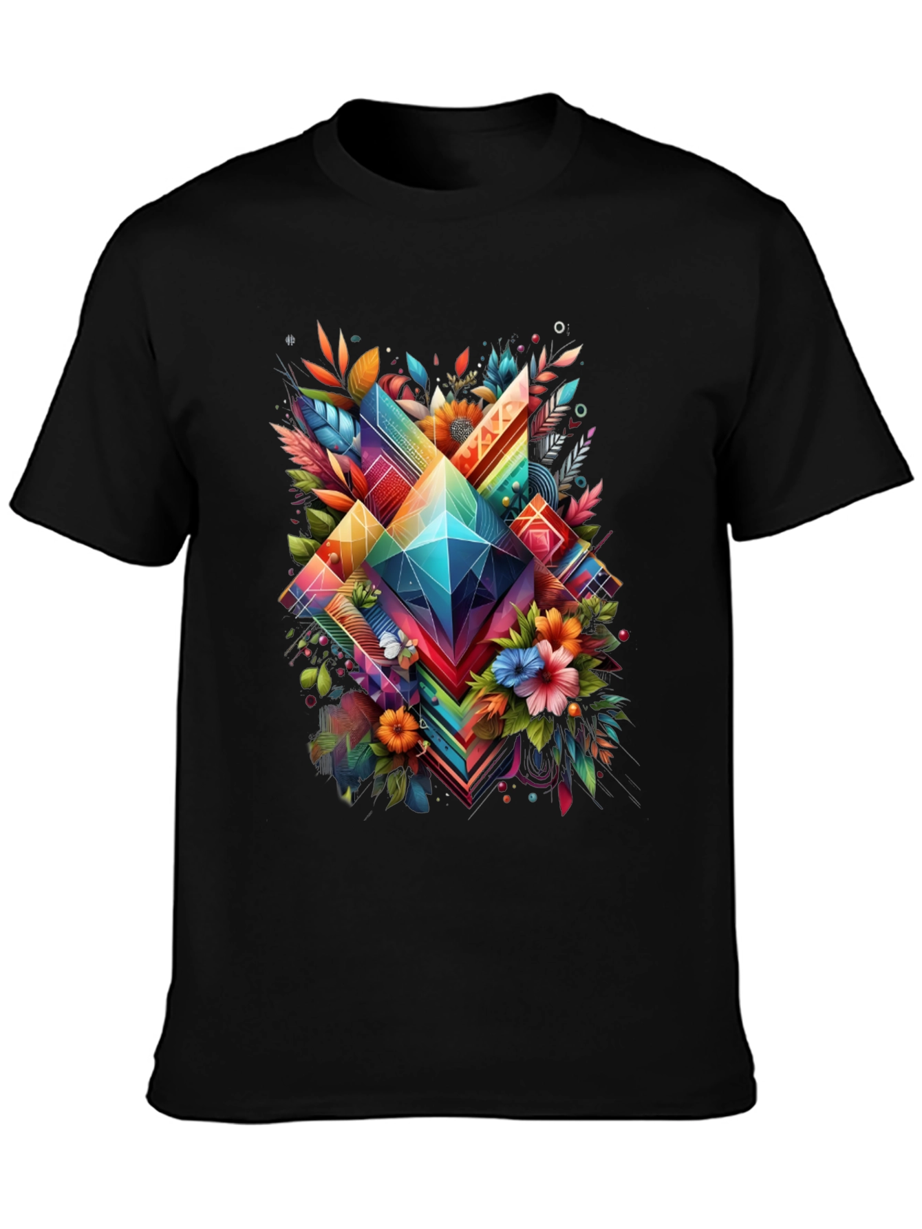 Geometric Floral Graphic T-Shirt