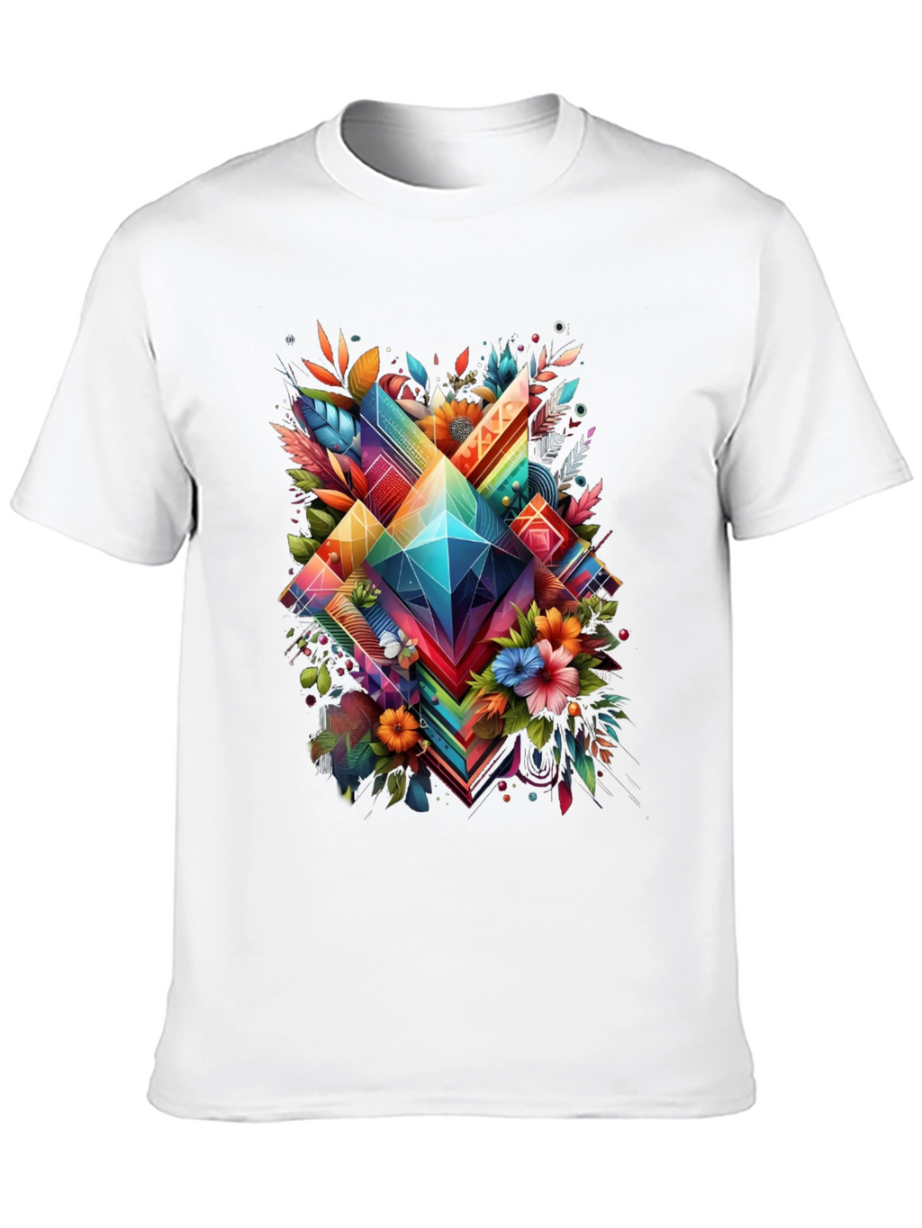 Geometric Floral Graphic T-Shirt