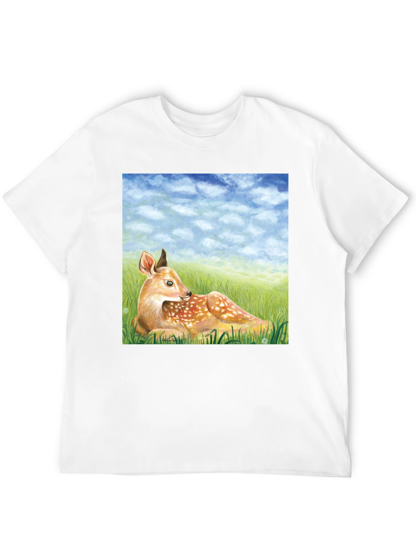 Deer Scene Graphic Tee - Nature Lovers T-Shirt