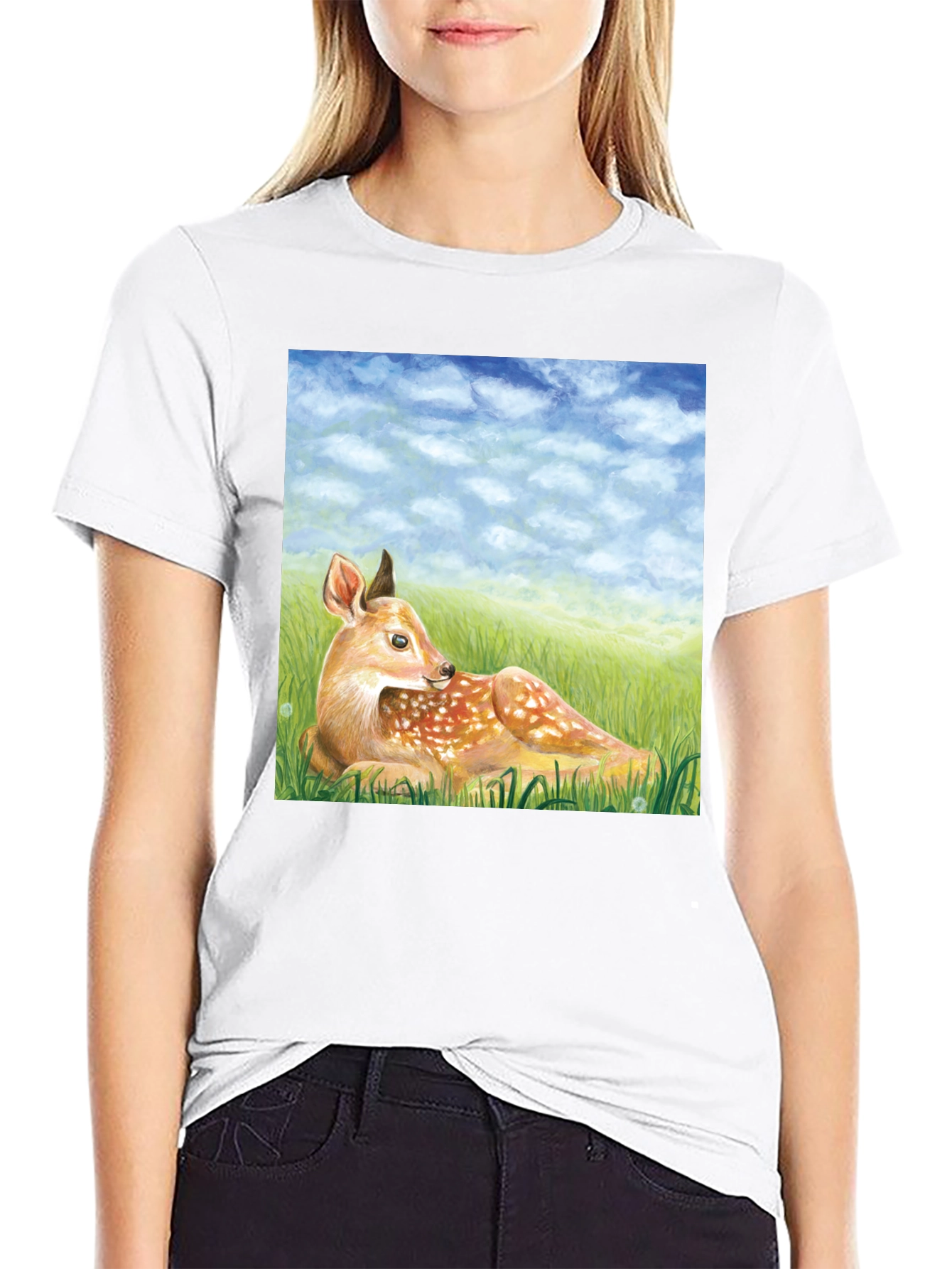 Deer Scene Graphic Tee - Nature Lovers T-Shirt