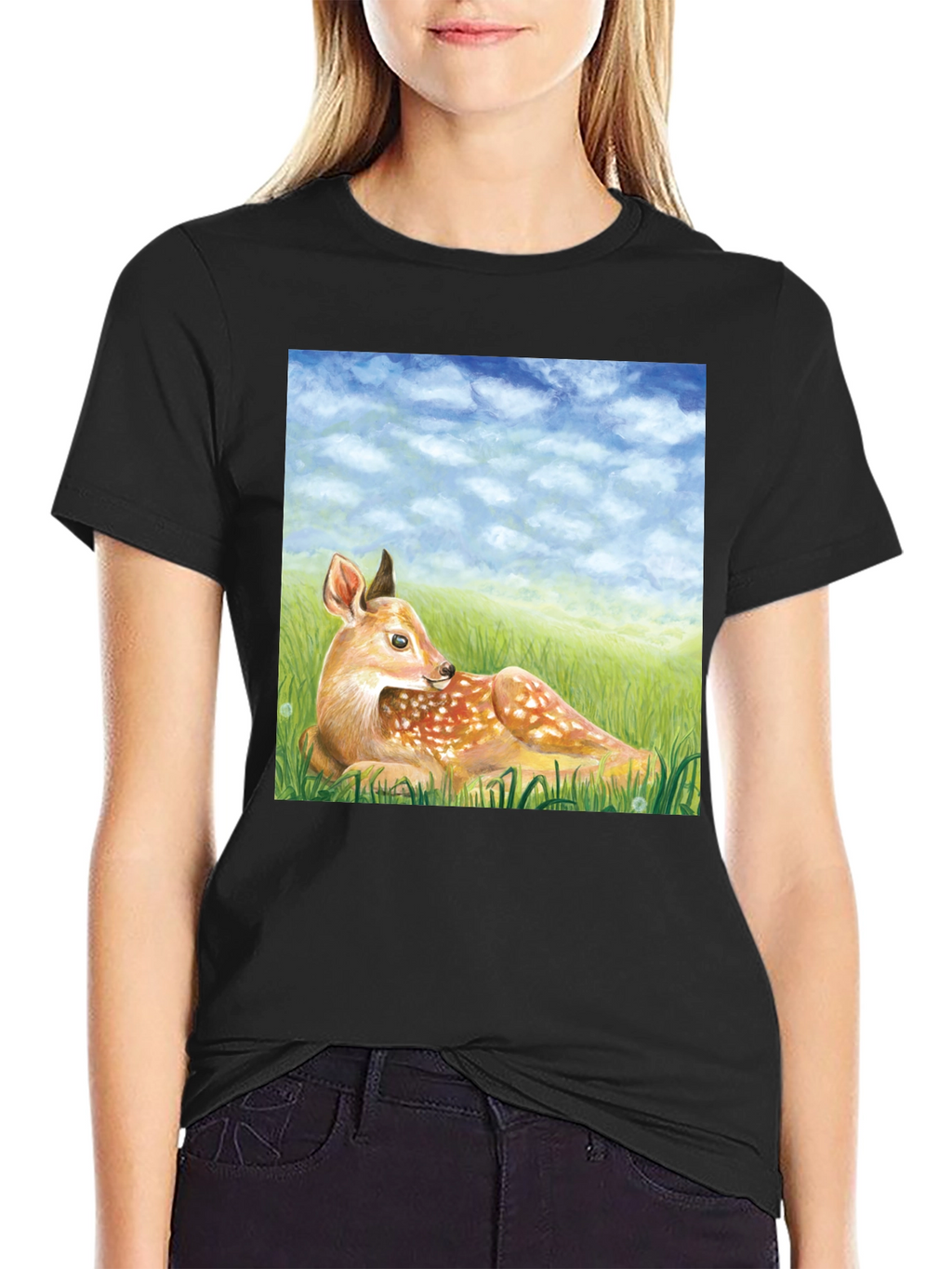 Deer Scene Graphic Tee - Nature Lovers T-Shirt