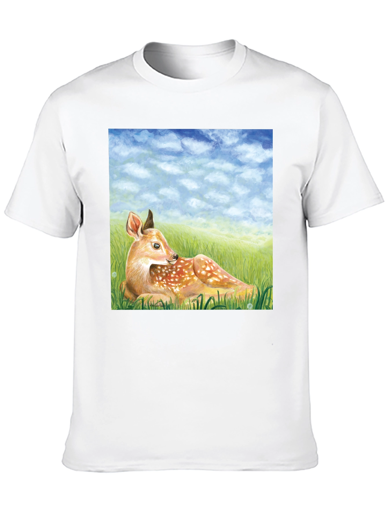 Deer Scene Graphic Tee - Nature Lovers T-Shirt