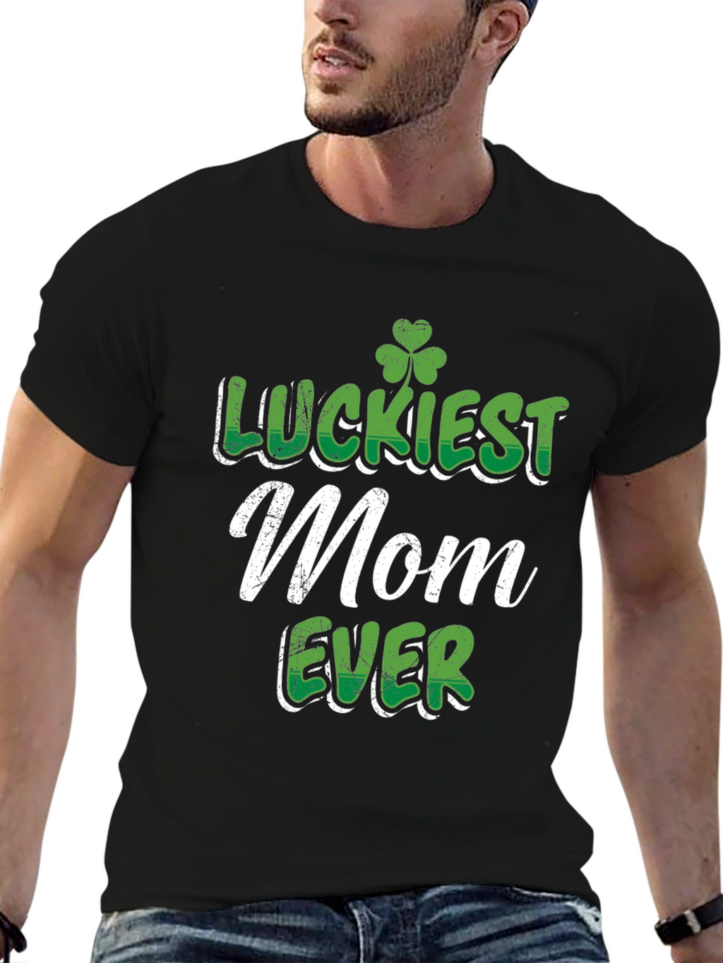 Luckiest Mom Ever St. Patricks Day Graphic Tee