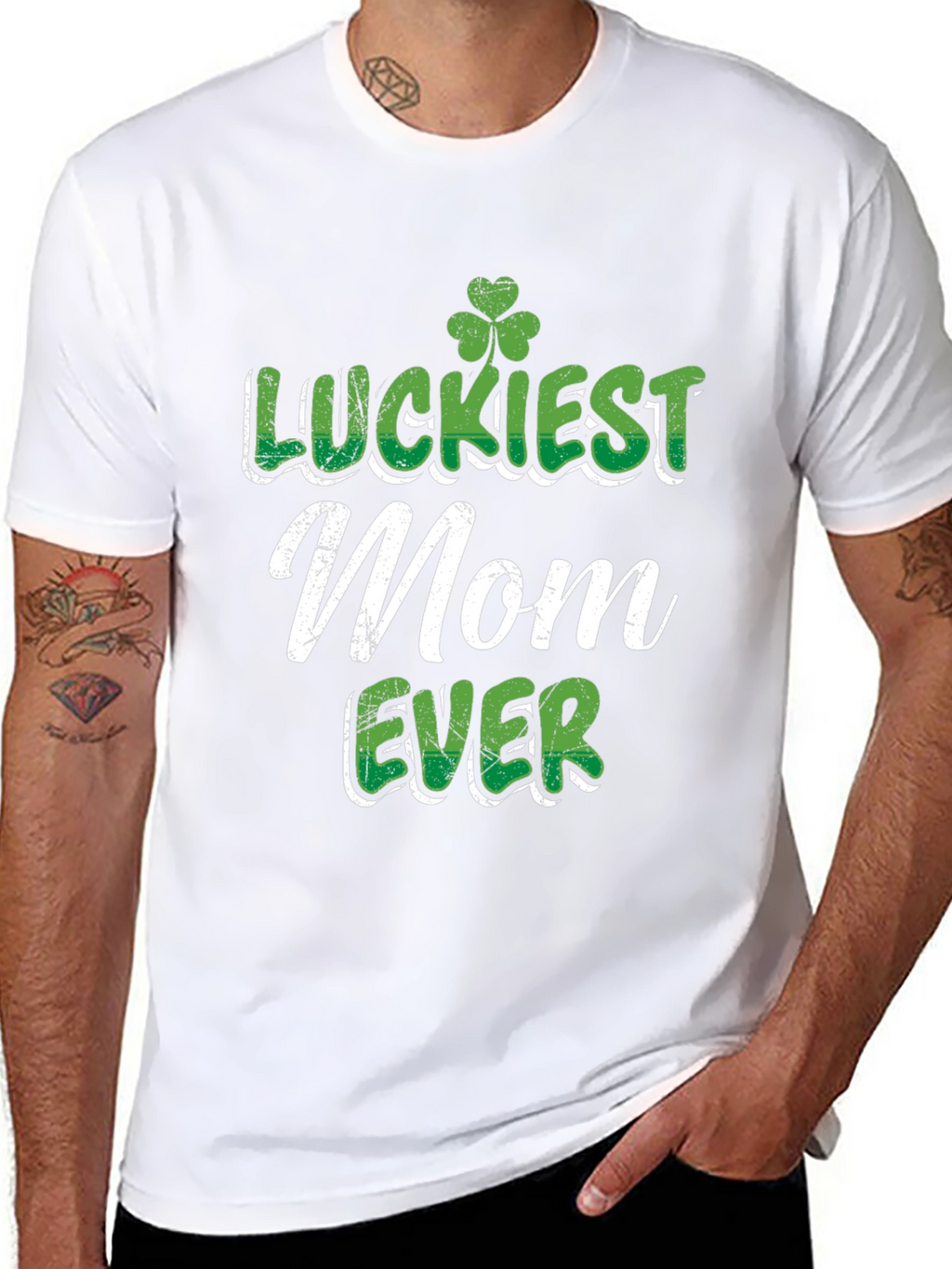 Luckiest Mom Ever St. Patricks Day Graphic Tee