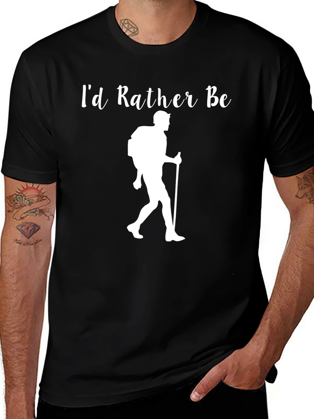 Id Rather Be Hiking T-Shirt - Black