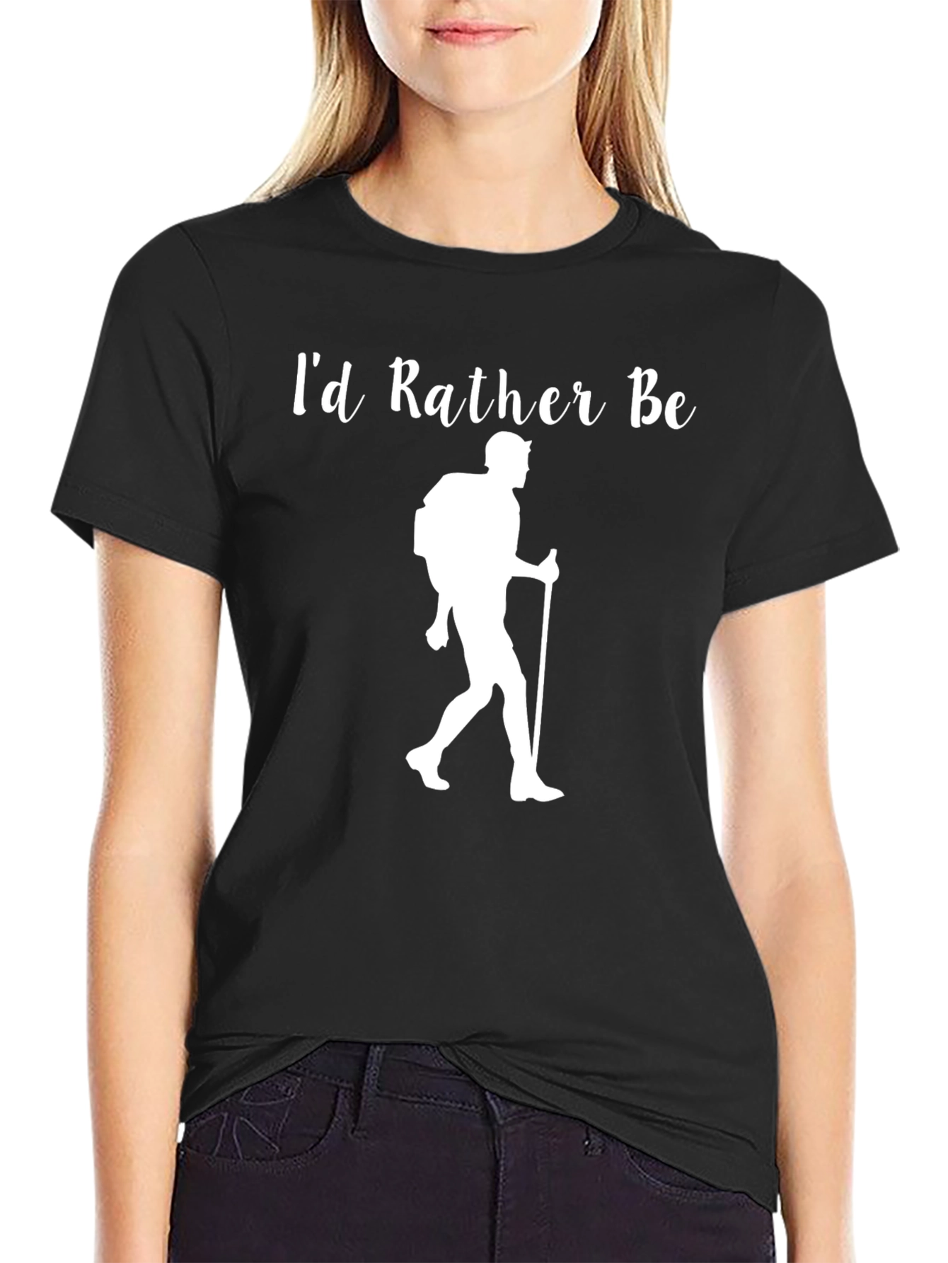 Id Rather Be Hiking T-Shirt - Black