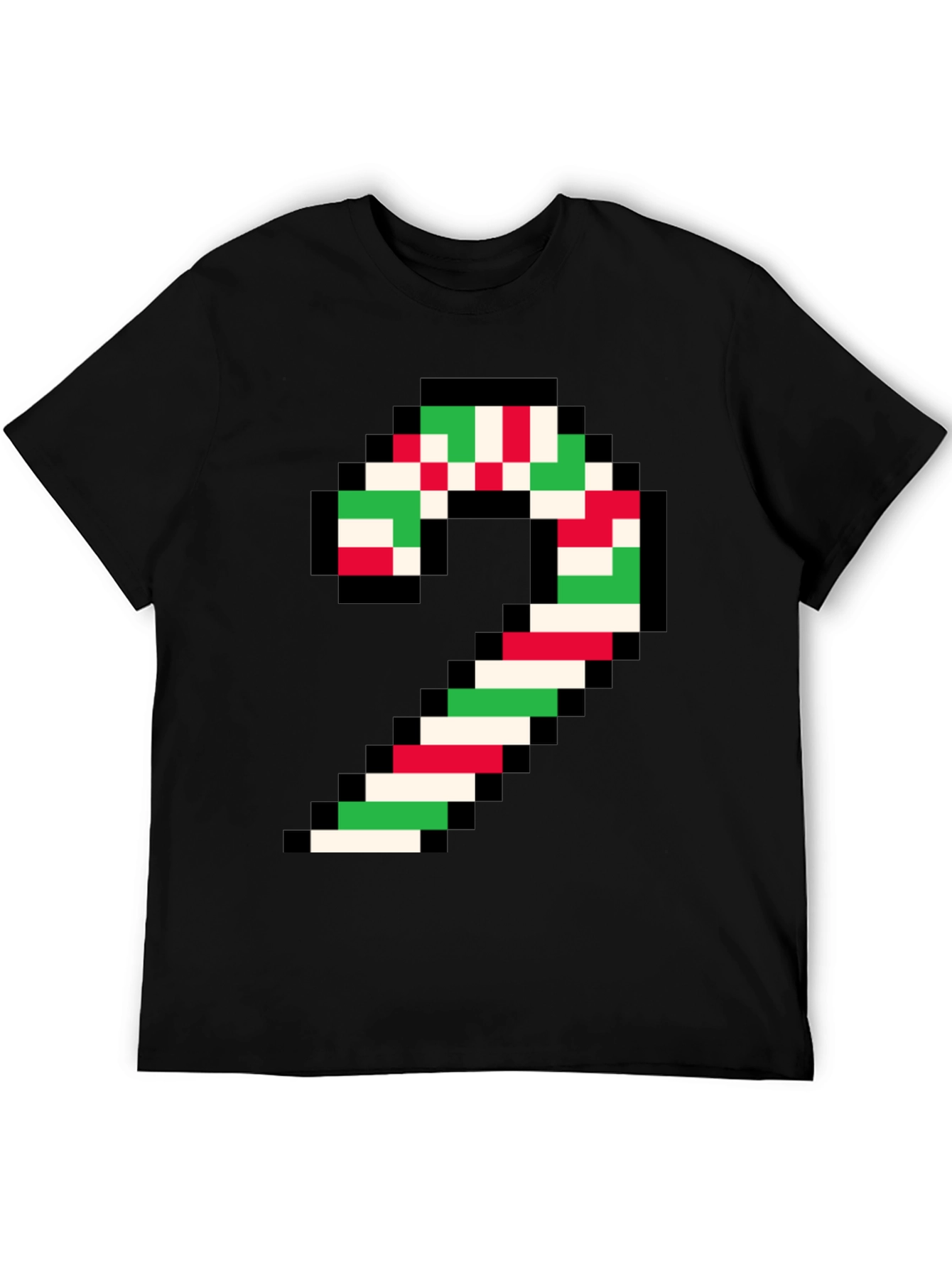 Pixel Candy Cane Christmas T-Shirt
