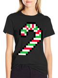Pixel Candy Cane Christmas T-Shirt
