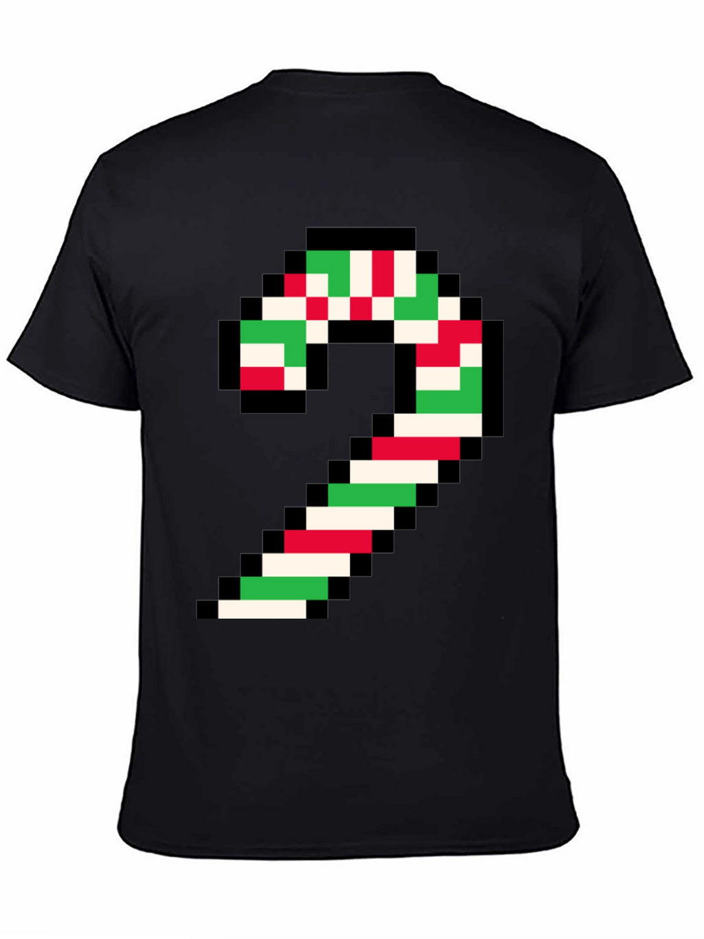 Pixel Candy Cane Christmas T-Shirt
