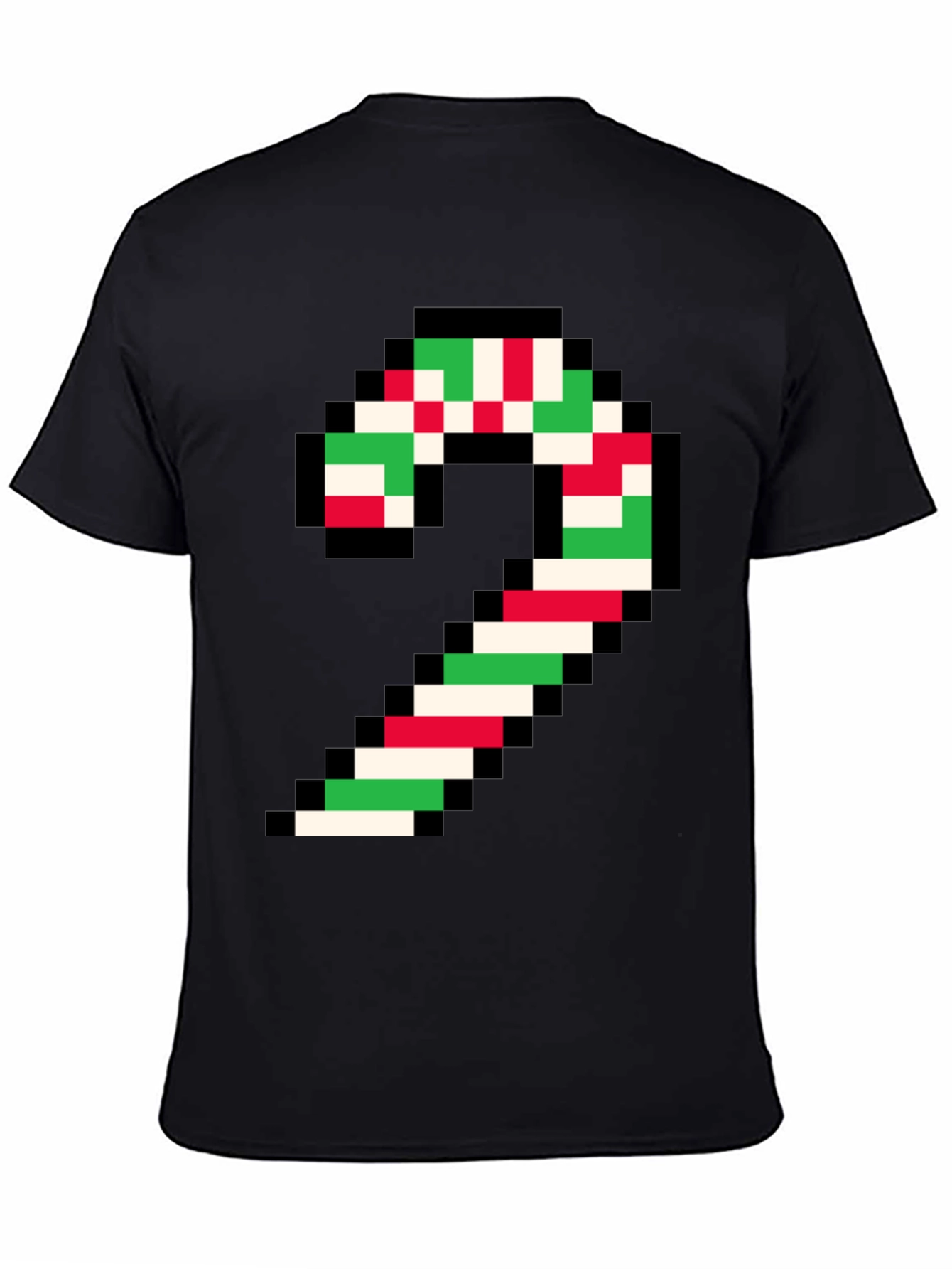 Pixel Candy Cane Christmas T-Shirt