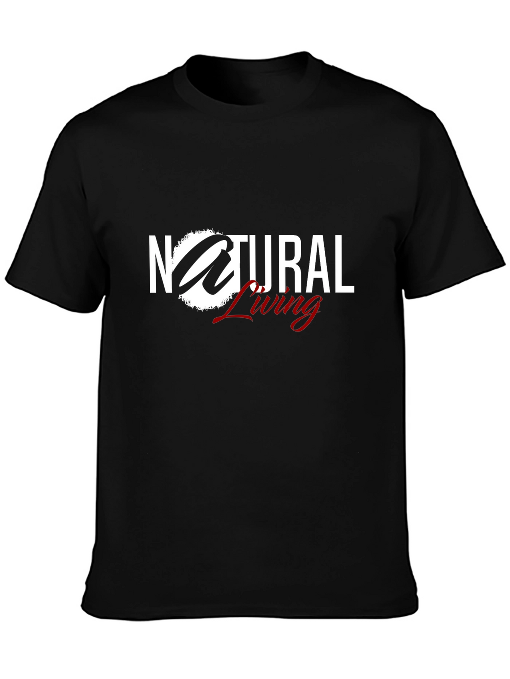 Natural Living Black T-Shirt Graphic Tee