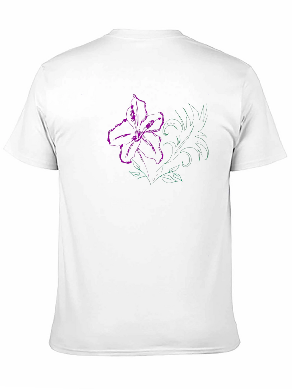 Floral Print T-Shirt - Artistic Lily Design