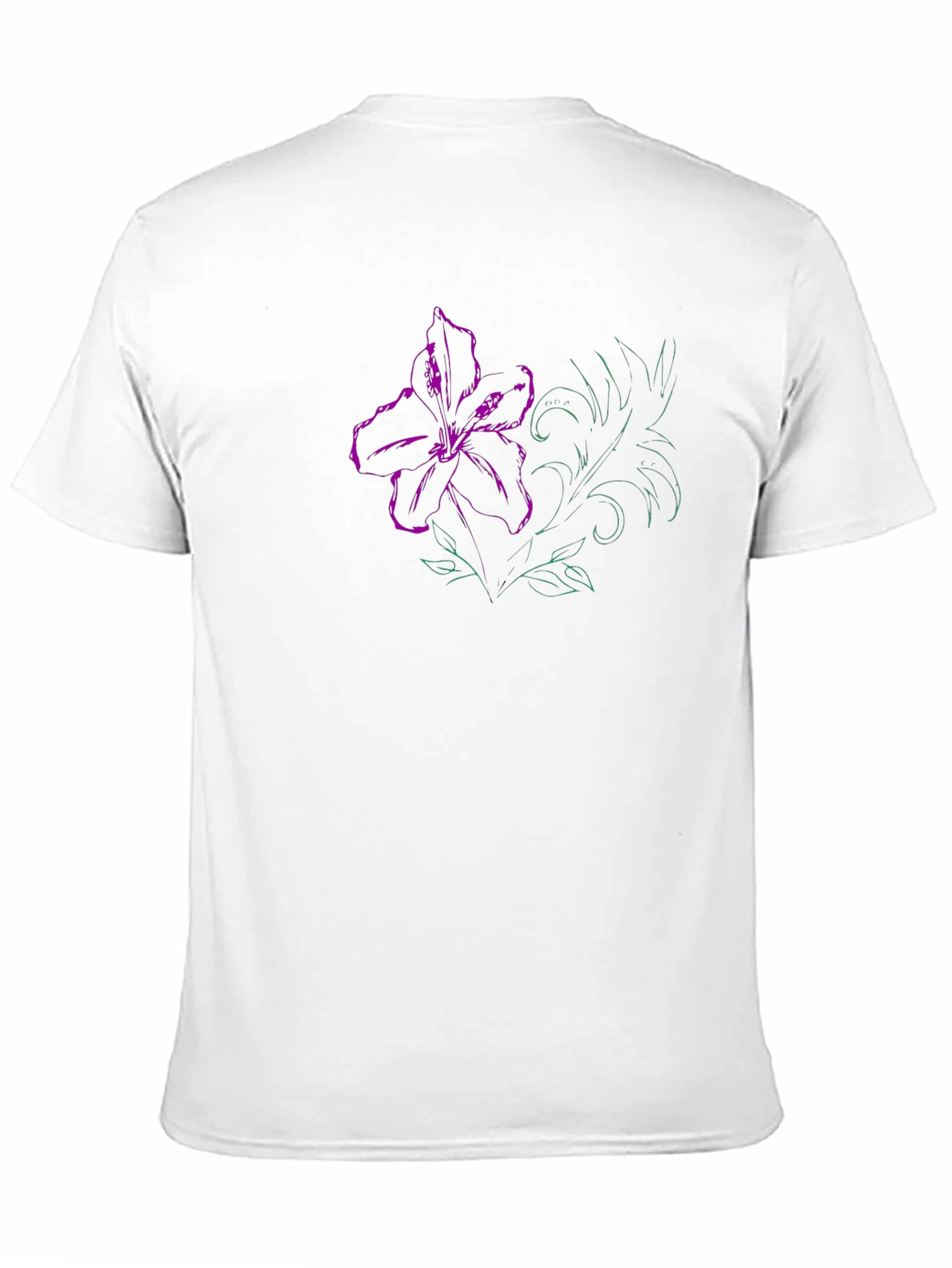 Floral Print T-Shirt - Artistic Lily Design