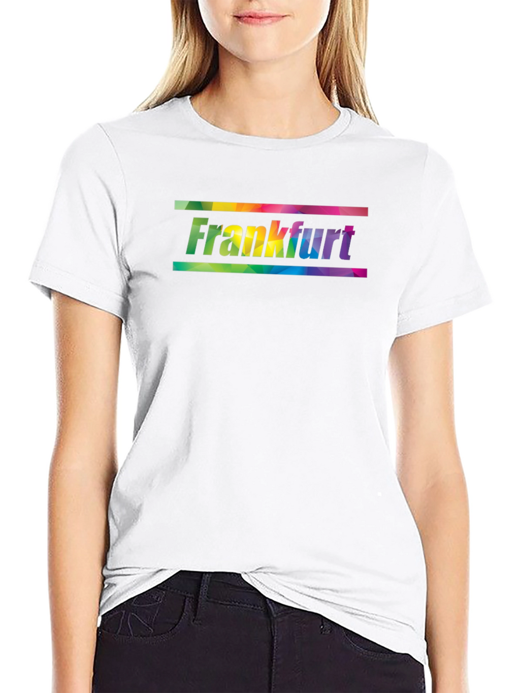 Frankfurt Rainbow Graphic Black T-Shirt