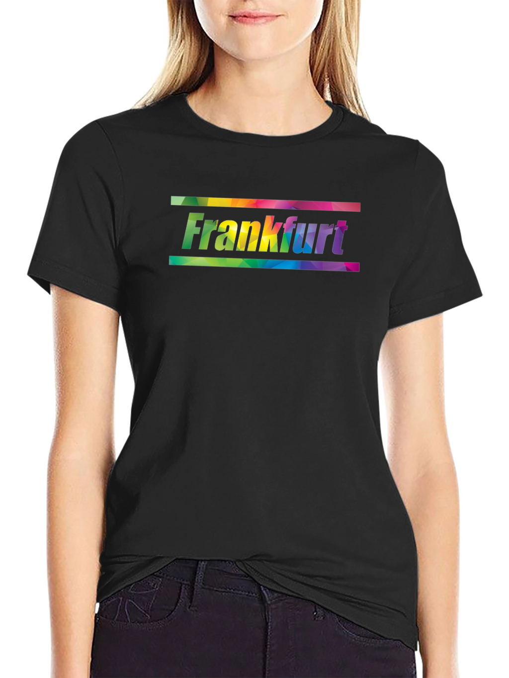 Frankfurt Rainbow Graphic Black T-Shirt