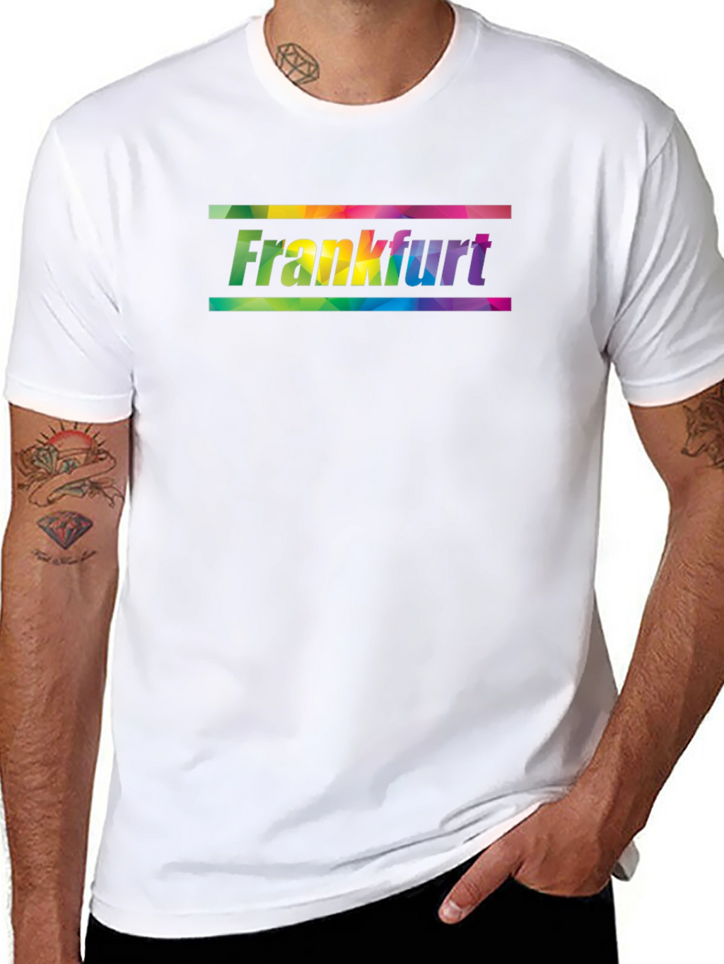 Frankfurt Rainbow Graphic Black T-Shirt
