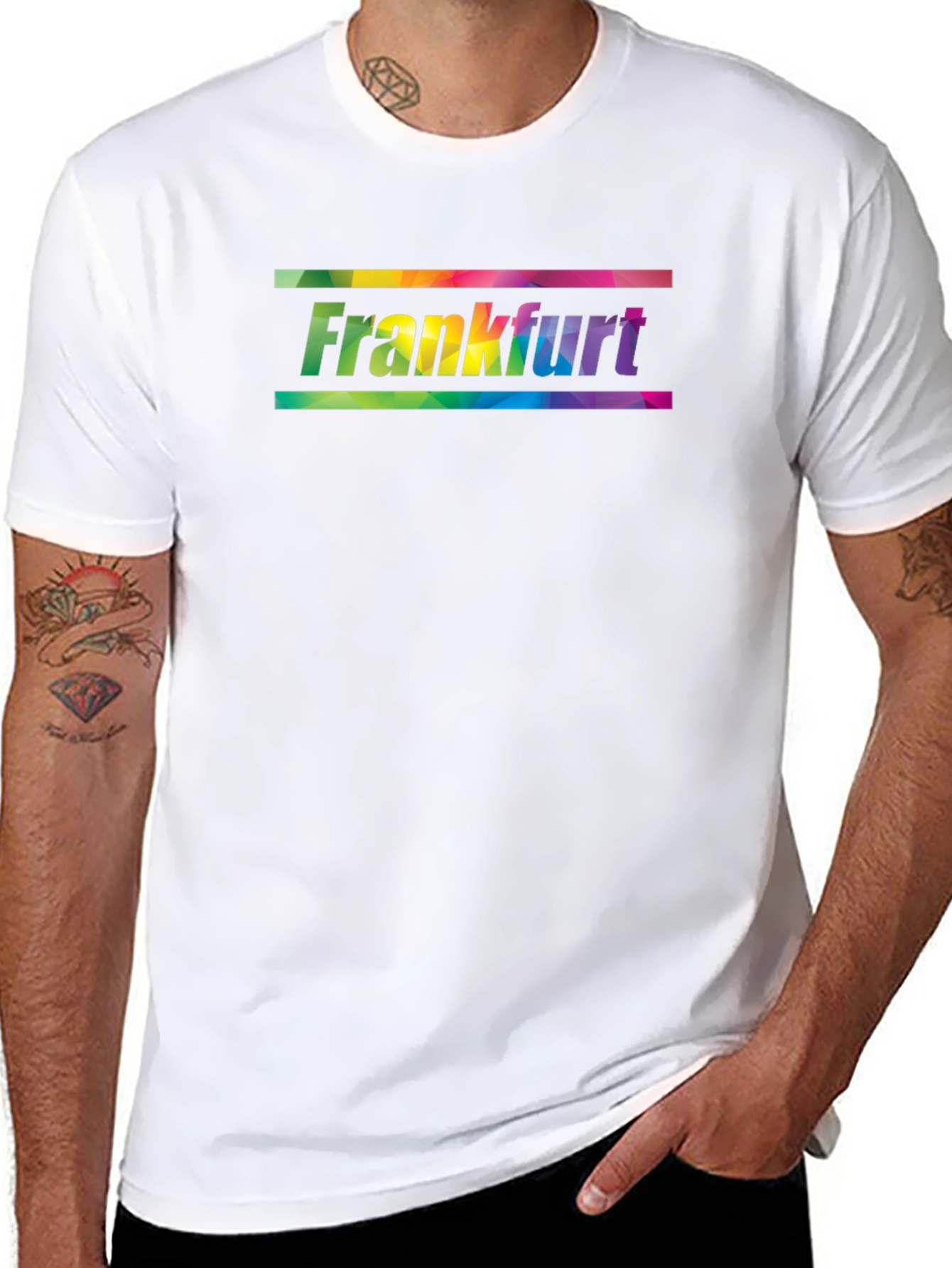 Frankfurt Rainbow Graphic Black T-Shirt