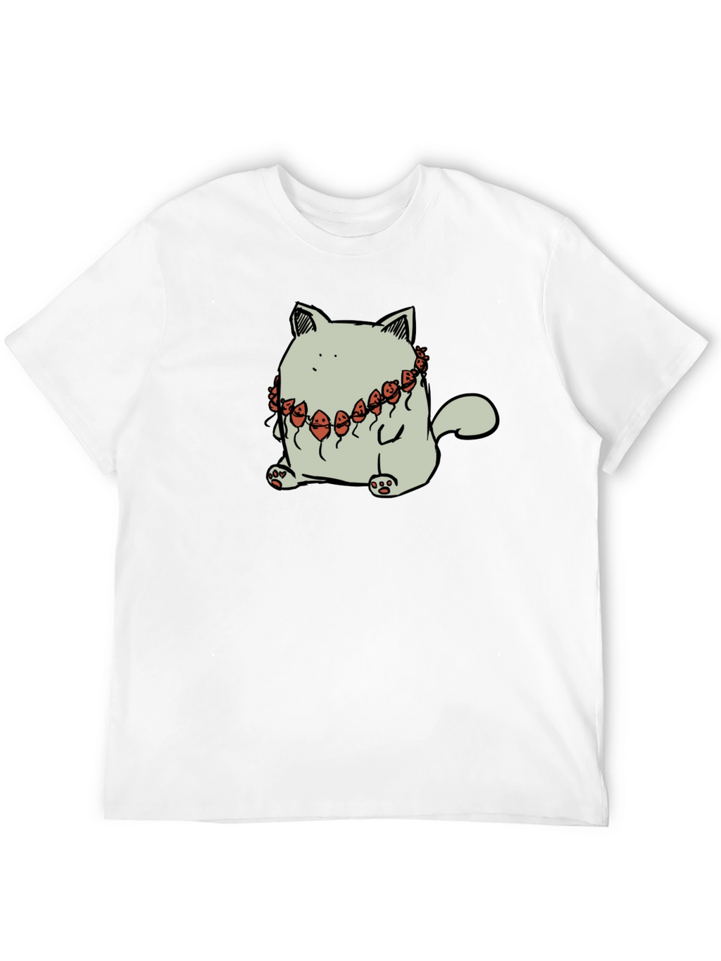Cat Wearing Balloons Graphic Tee - Black