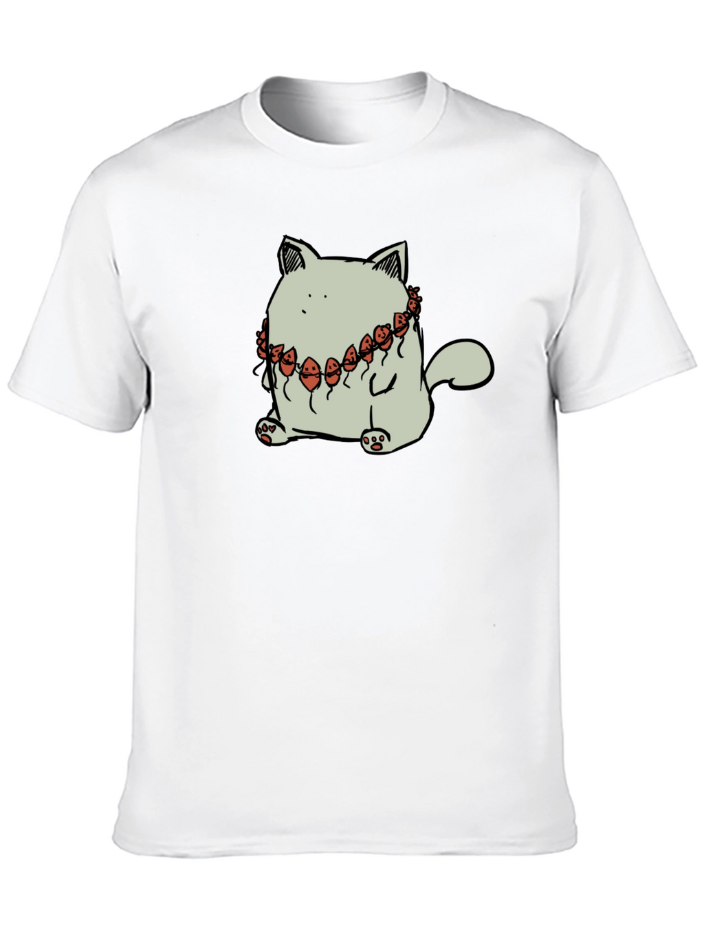 Cat Wearing Balloons Graphic Tee - Black