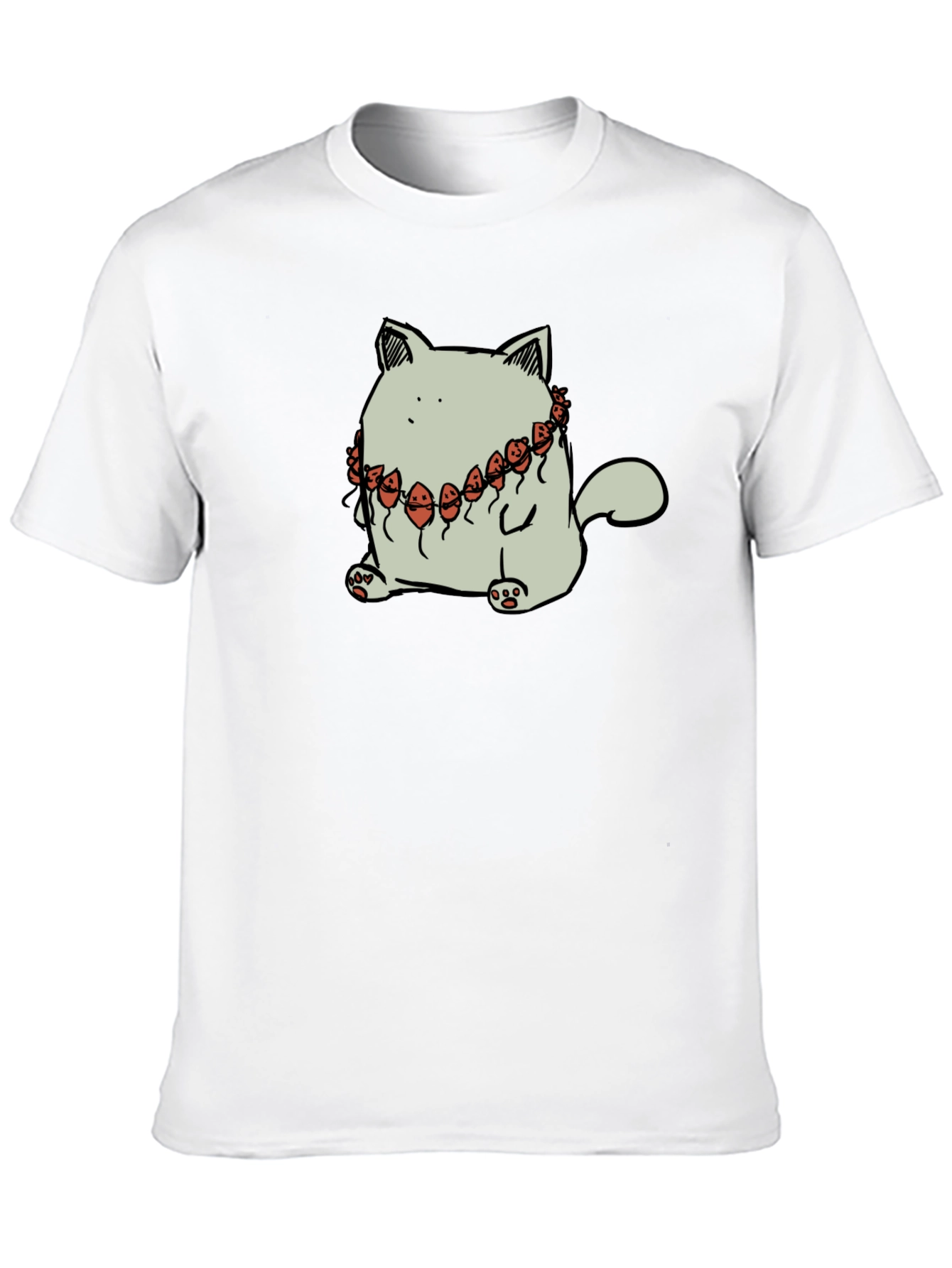 Cat Wearing Balloons Graphic Tee - Black
