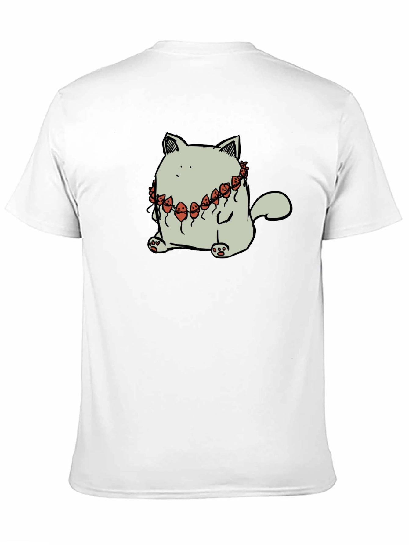 Cat Wearing Balloons Graphic Tee - Black