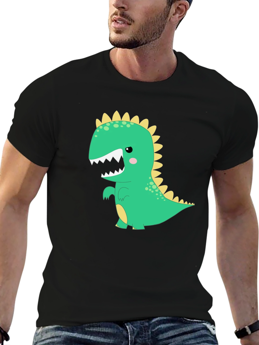 Dino Graphic T-Shirt - Black Casual Tee