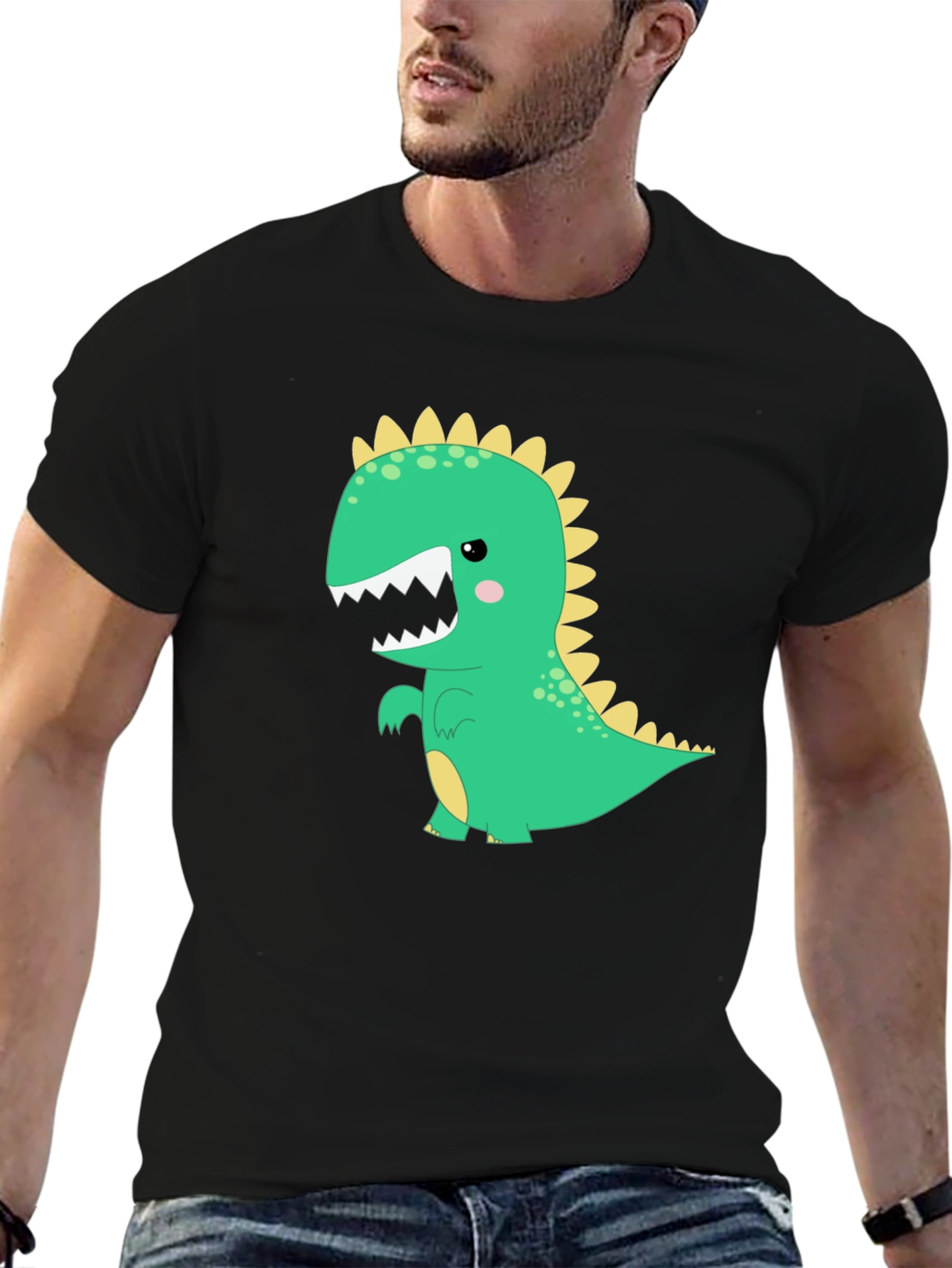 Dino Graphic T-Shirt - Black Casual Tee