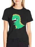 Dino Graphic T-Shirt - Black Casual Tee