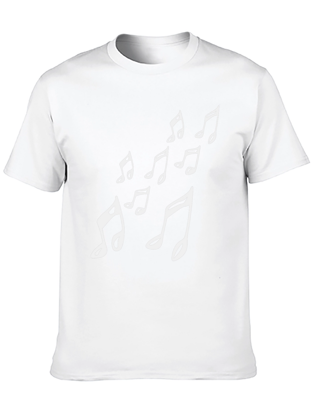 Musical Notes Graphic Tee - Black Cotton T-Shirt