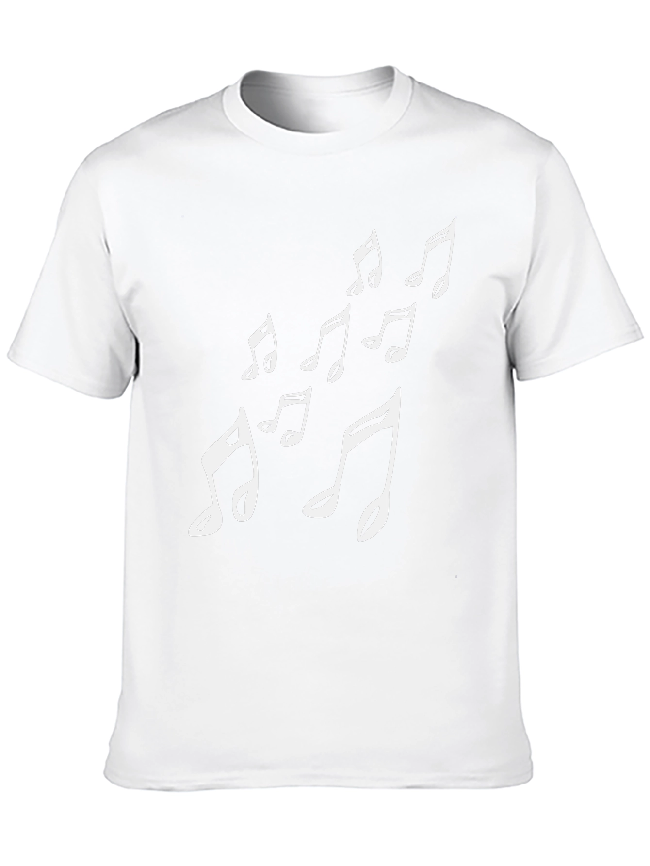 Musical Notes Graphic Tee - Black Cotton T-Shirt